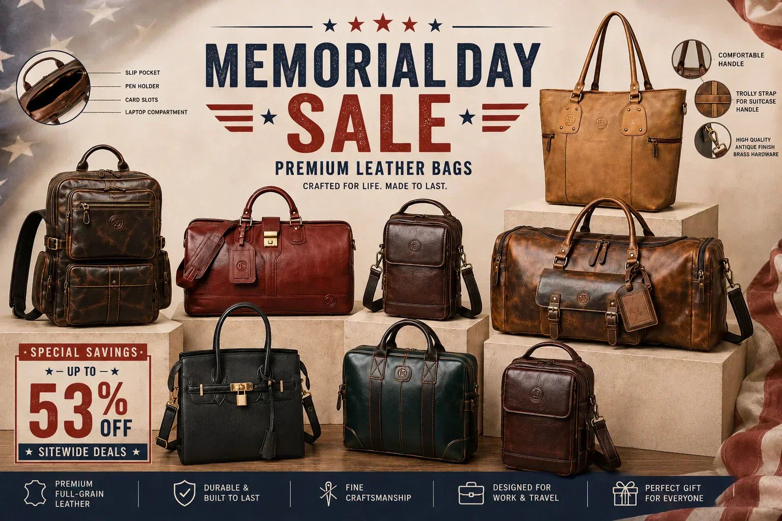 Memorial Day Gift Ideas: Premium Leather Bags for Him & Her