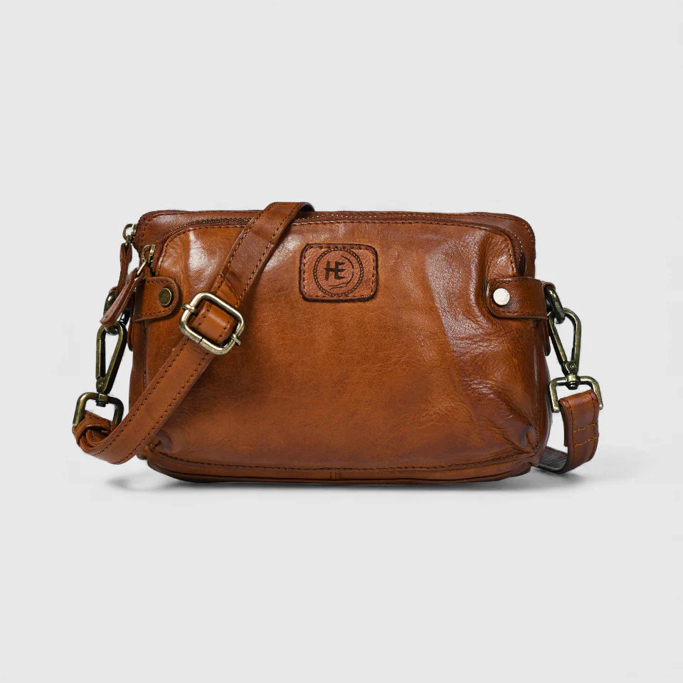 🎁 Classic Cognac Leather Women's Handbag - Tan colour