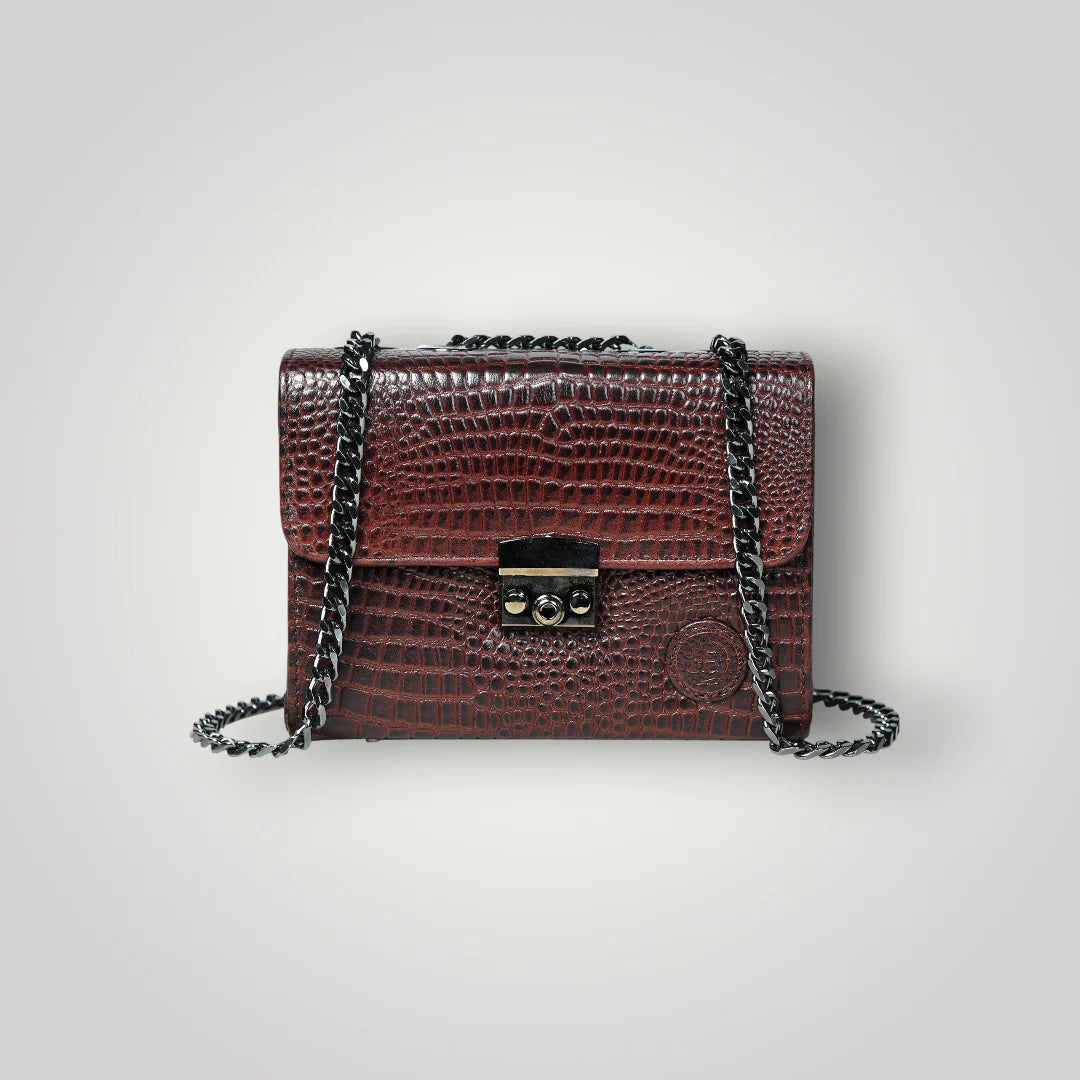 Obsidian Executive Leather Briefcase - Maroon colour