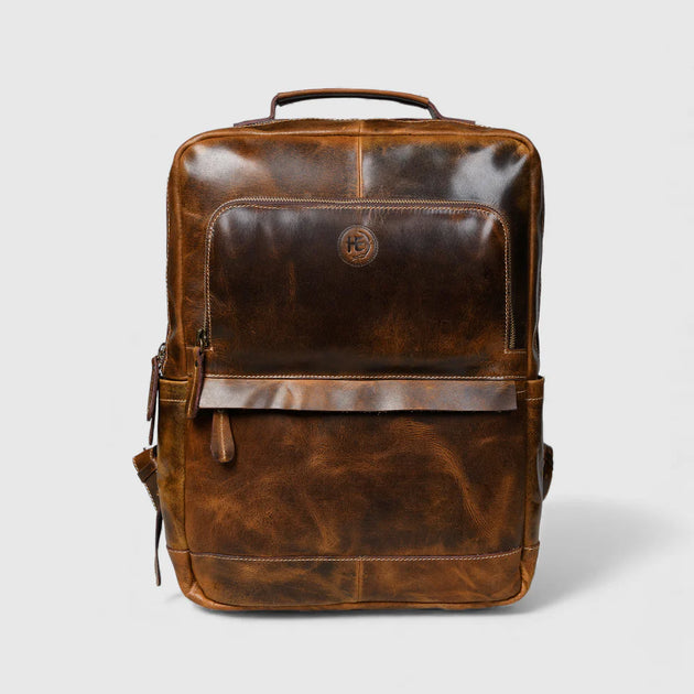 Brown Leather Backpack | Alpine Vintage Laptop Bag