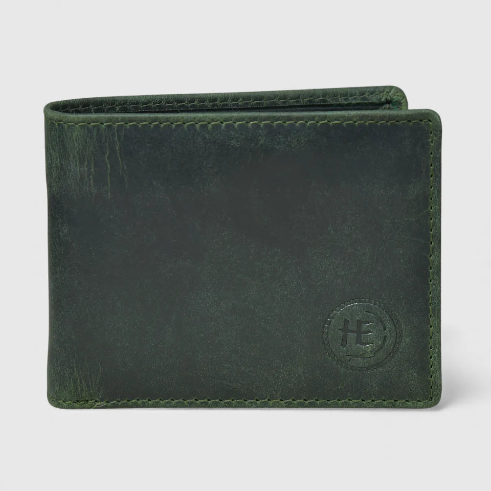 Vintage Leather RFID Wallet - Rich Green
