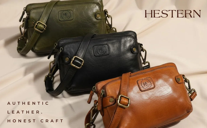 Classic Cognac Leather Women's Handbag - Black Colour