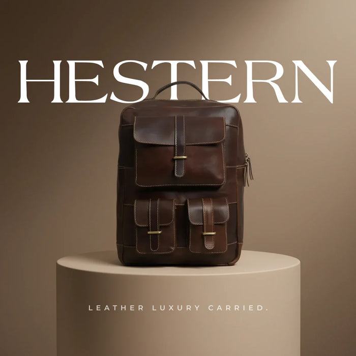 Hestern TerraLux Leather Backpack - Expresso Brown