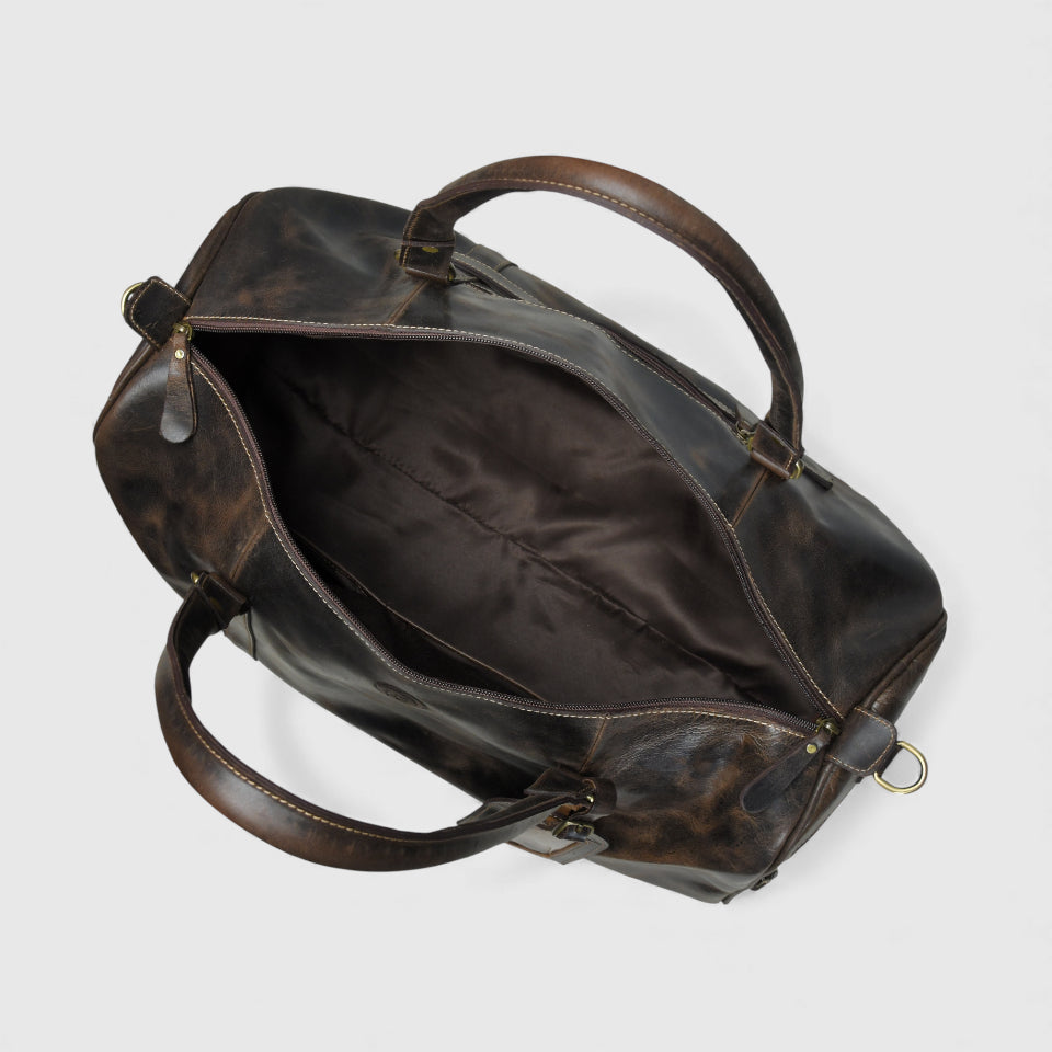 The Regent Voyager – Vintage Leather Travel Duffle - Maroon Colour