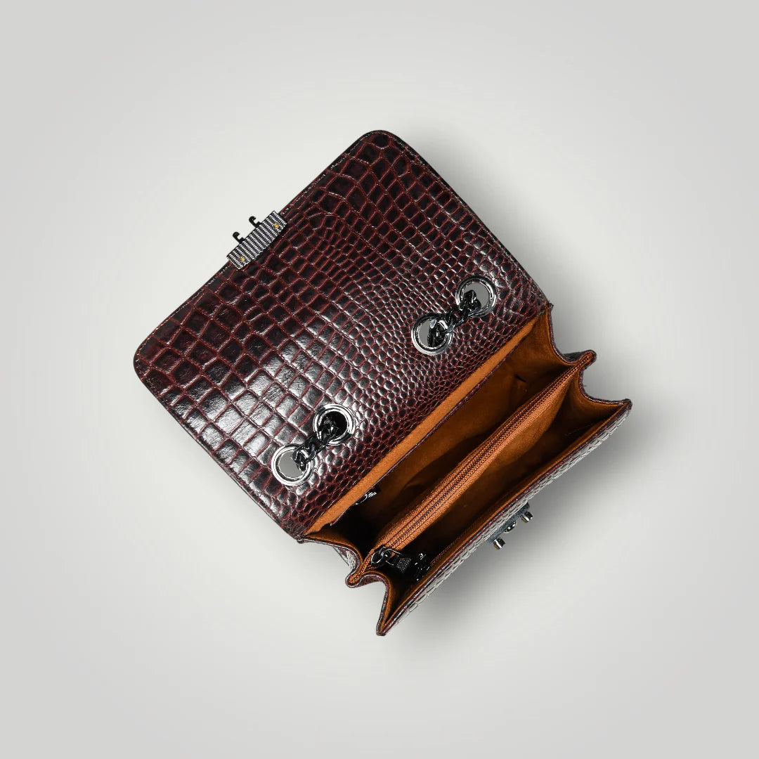 Obsidian Executive Leather Briefcase - Maroon colour