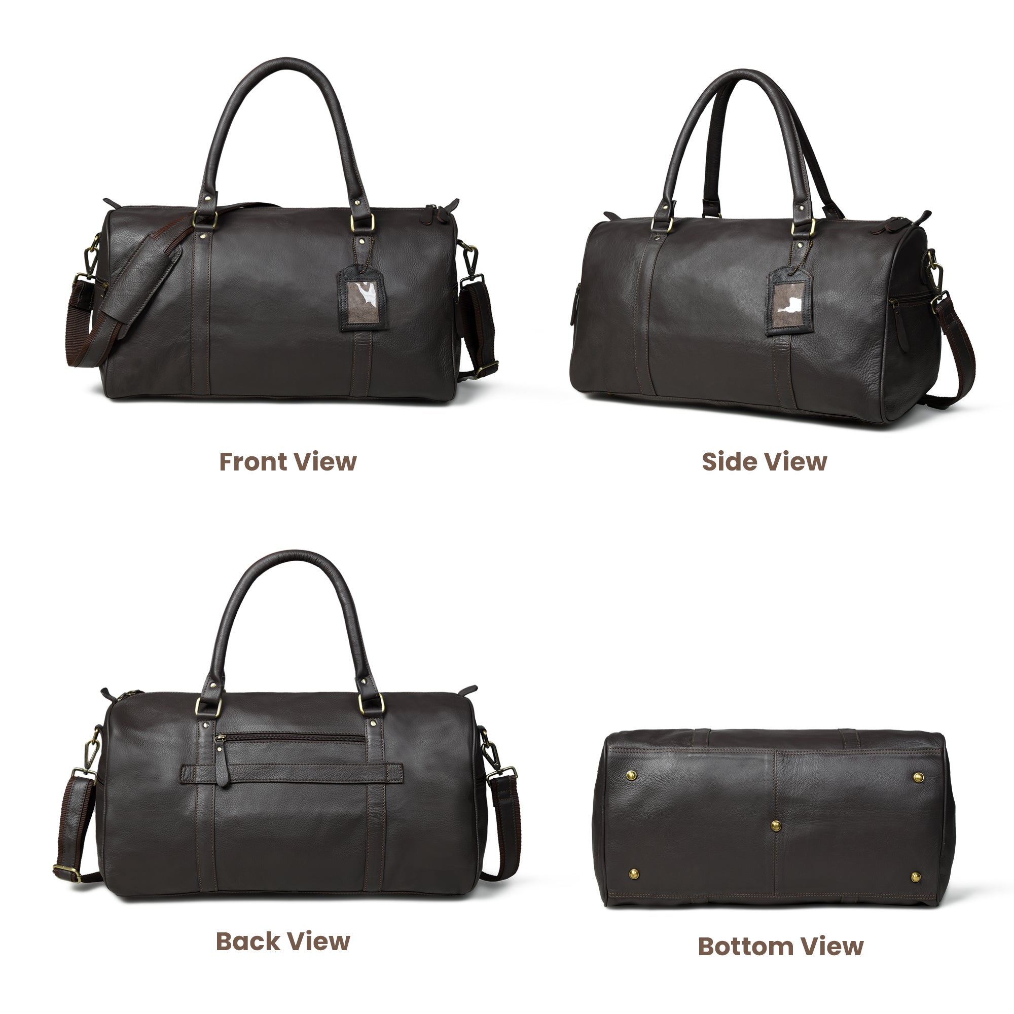 The Voyager Leather Travel Duffle Bag - Espresso brown