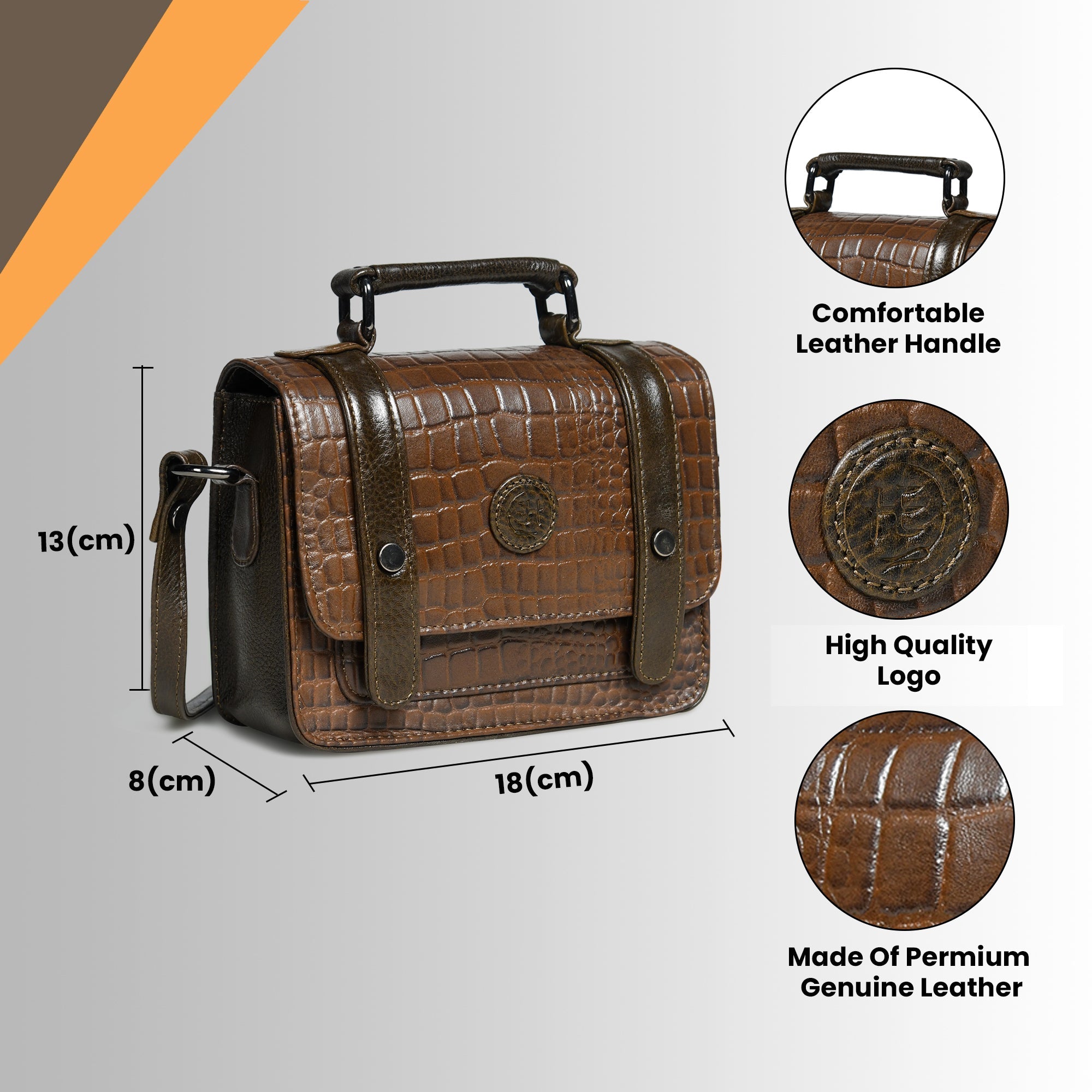 Womens Brown Leather Crossbody Bag | Small Tan Leather Bag – Hestern