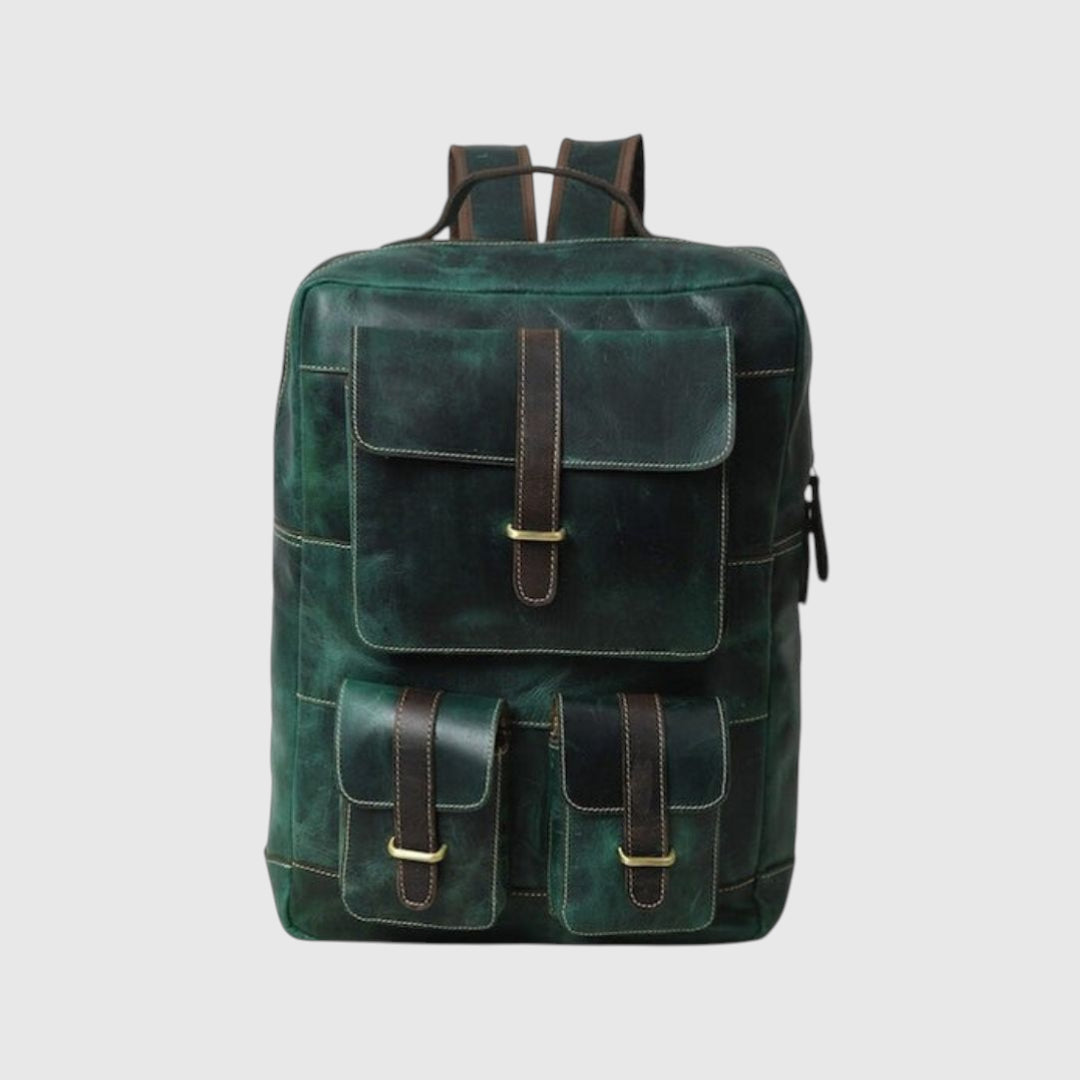 Hestern TerraLux Leather Backpack - Rich Green