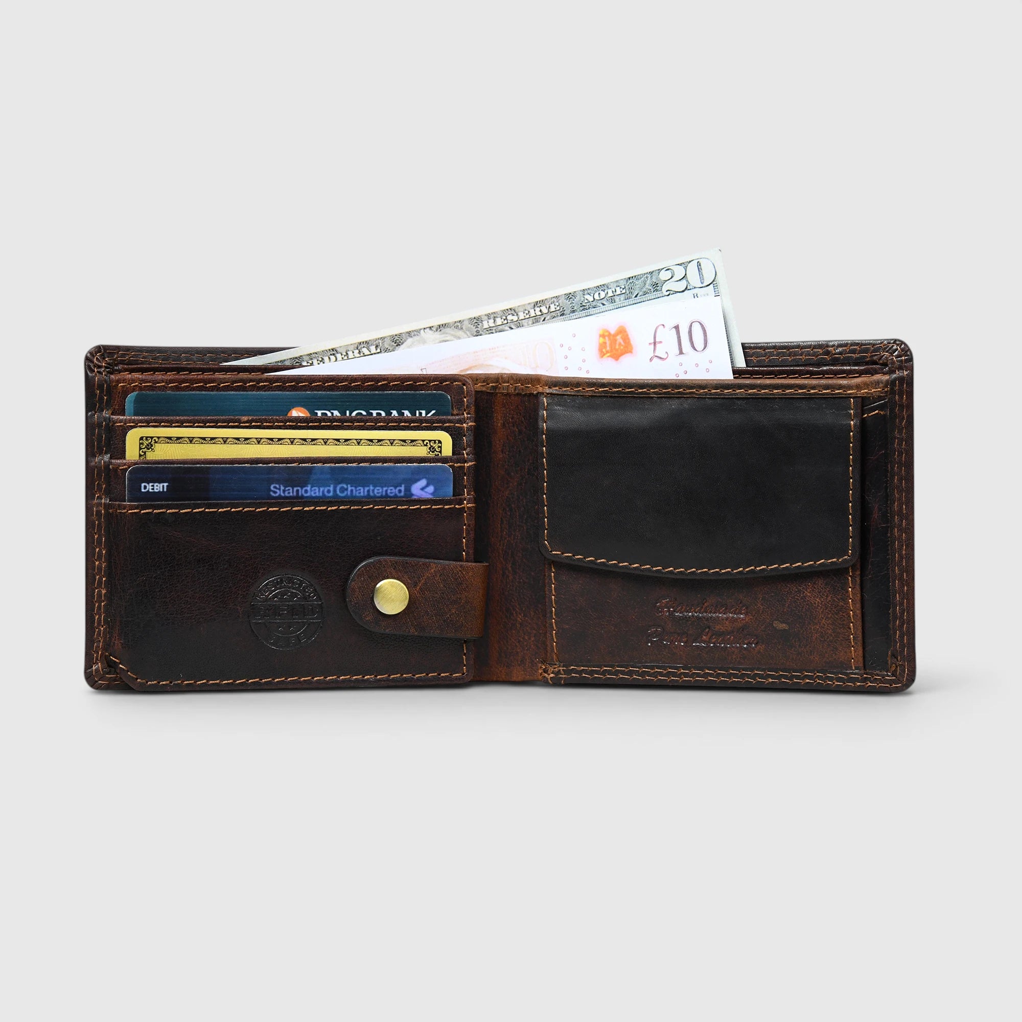 Stallion Crest Vintage Leather Bifold Wallet – Brown Colour