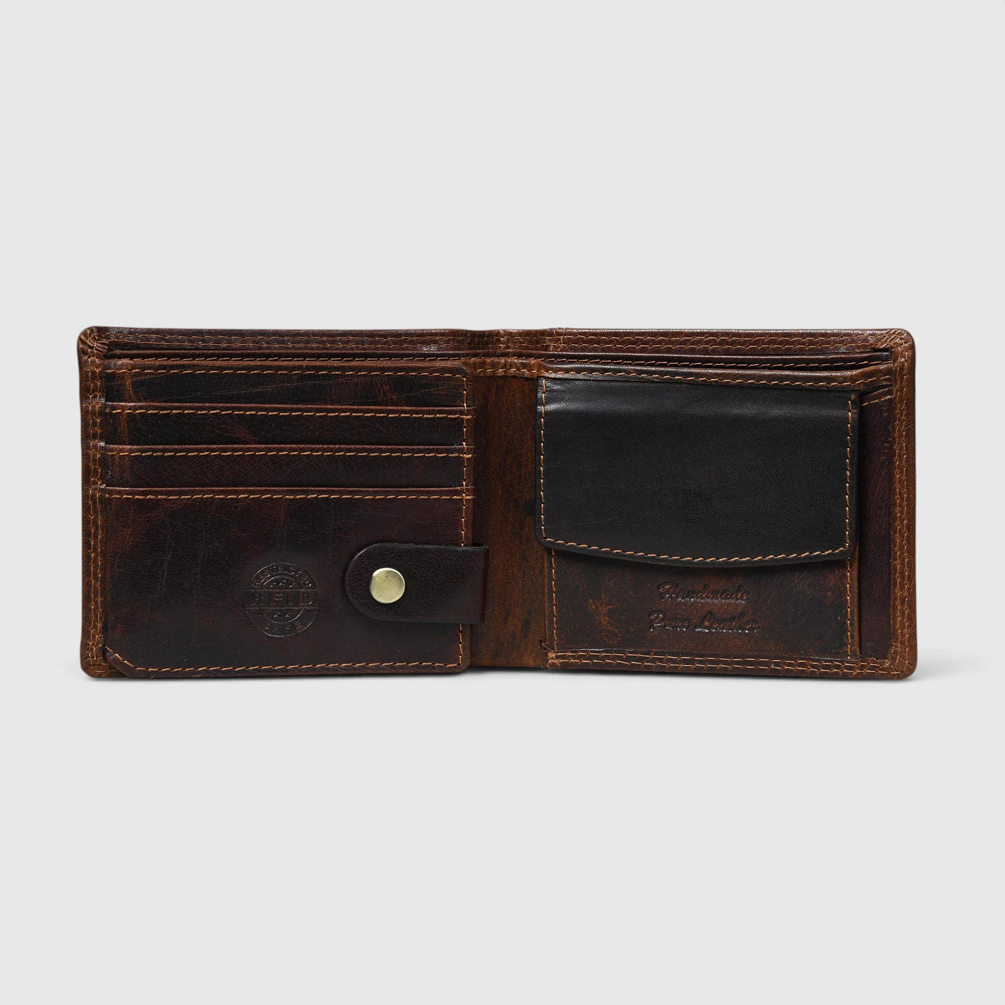 Stallion Crest Vintage Leather Bifold Wallet – Espresso brown