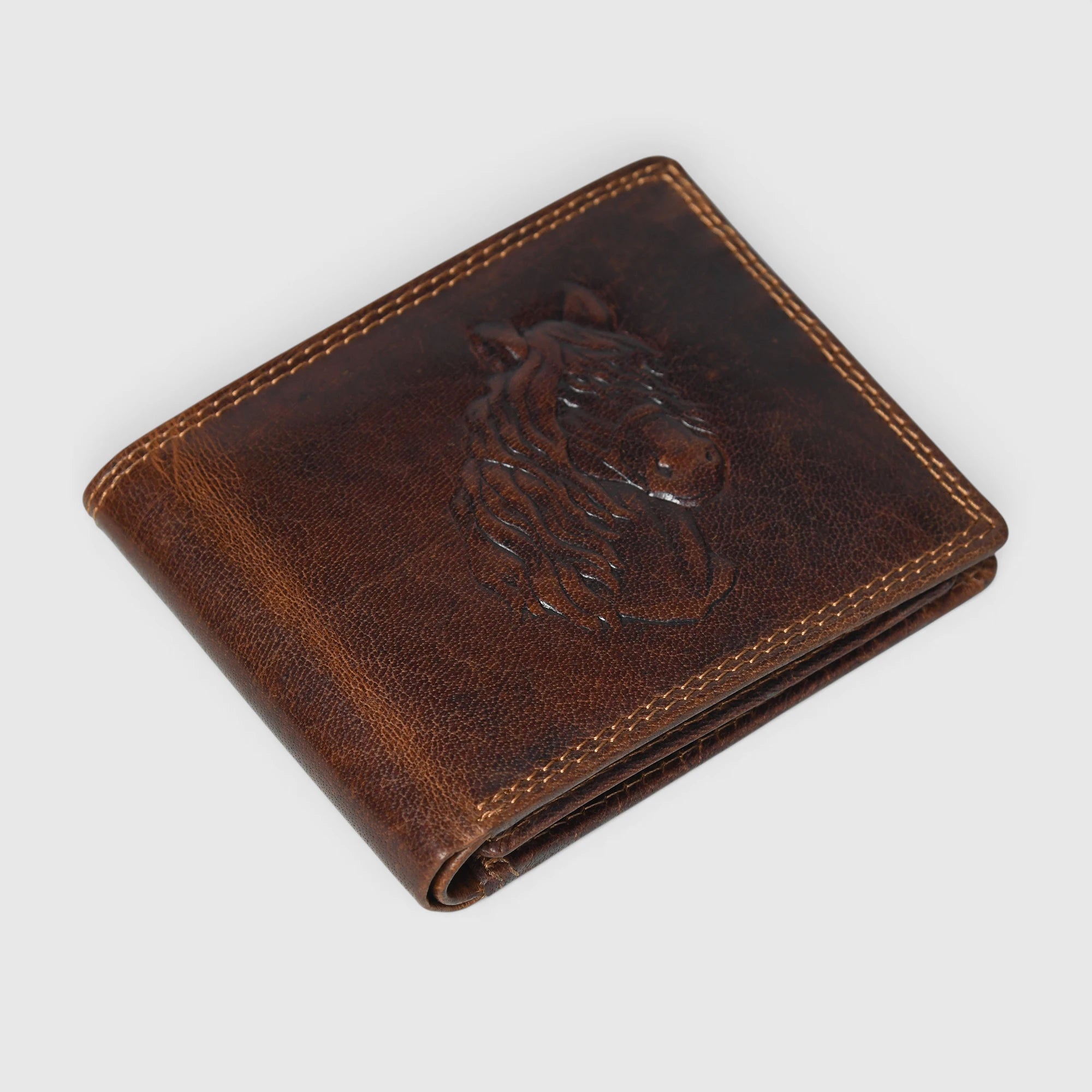 Stallion Crest Vintage Leather Bifold Wallet – Espresso brown