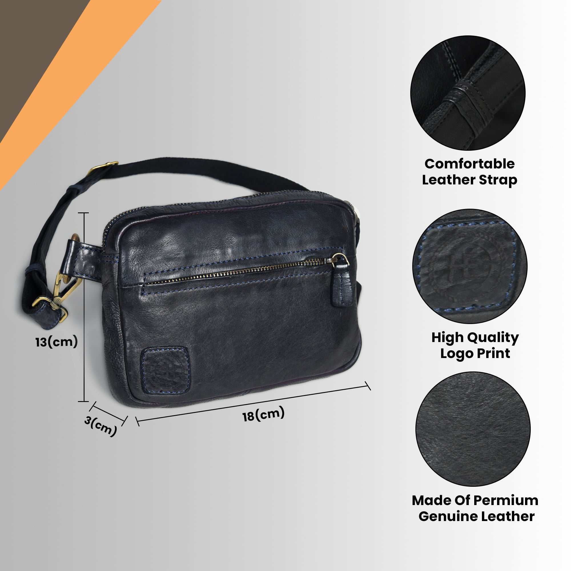 Urban Voyager Belt Bag - Black Colour