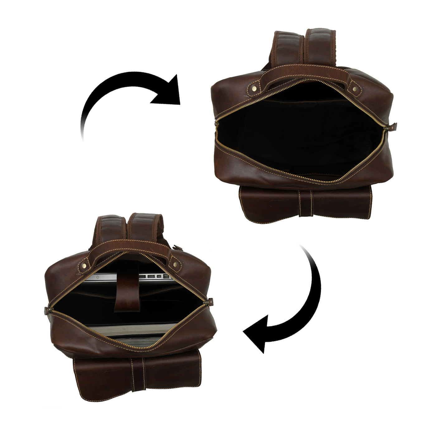 Hestern TerraLux Leather Backpack - Expresso Brown