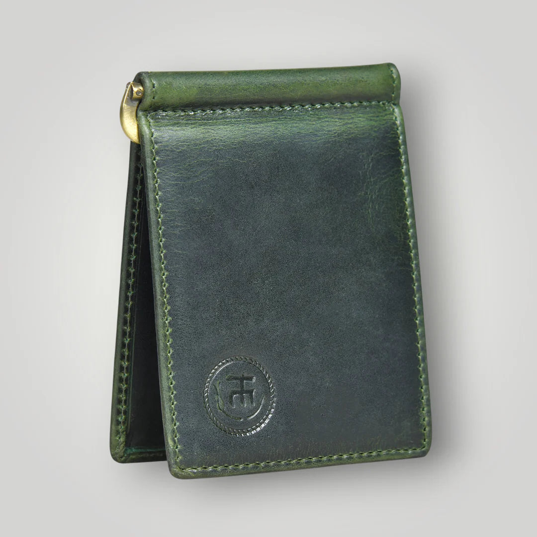 Slim Money Clip Wallet -Rich Green