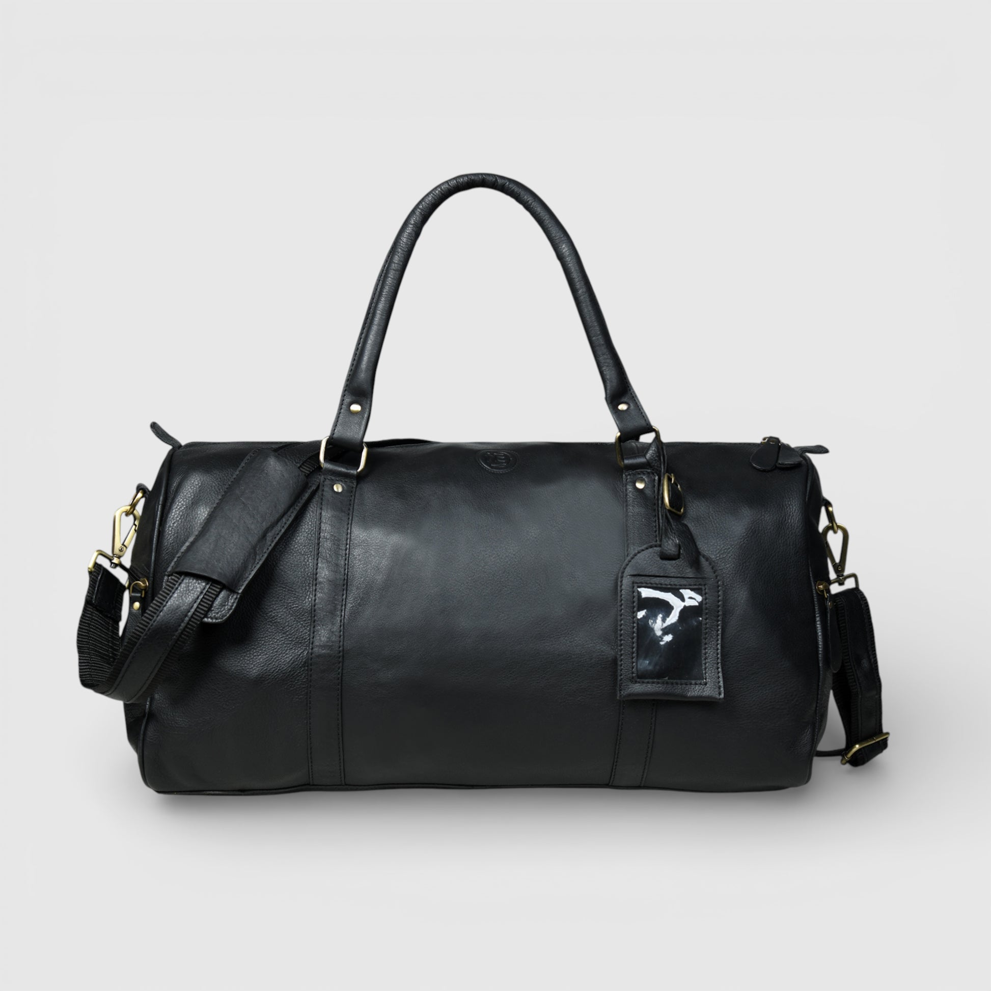 The Voyager Leather Travel Duffle Bag - Black Colour