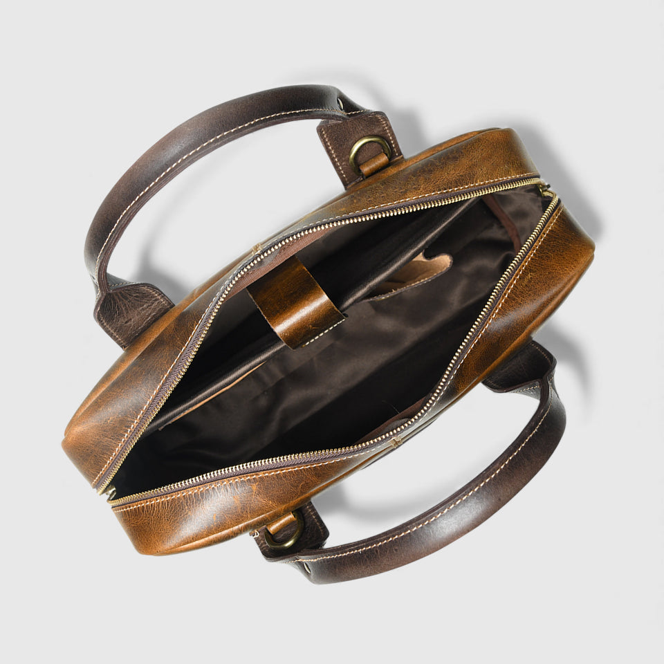 Heritage Buffalo Pure Leather Laptop Bag - Brown Colour