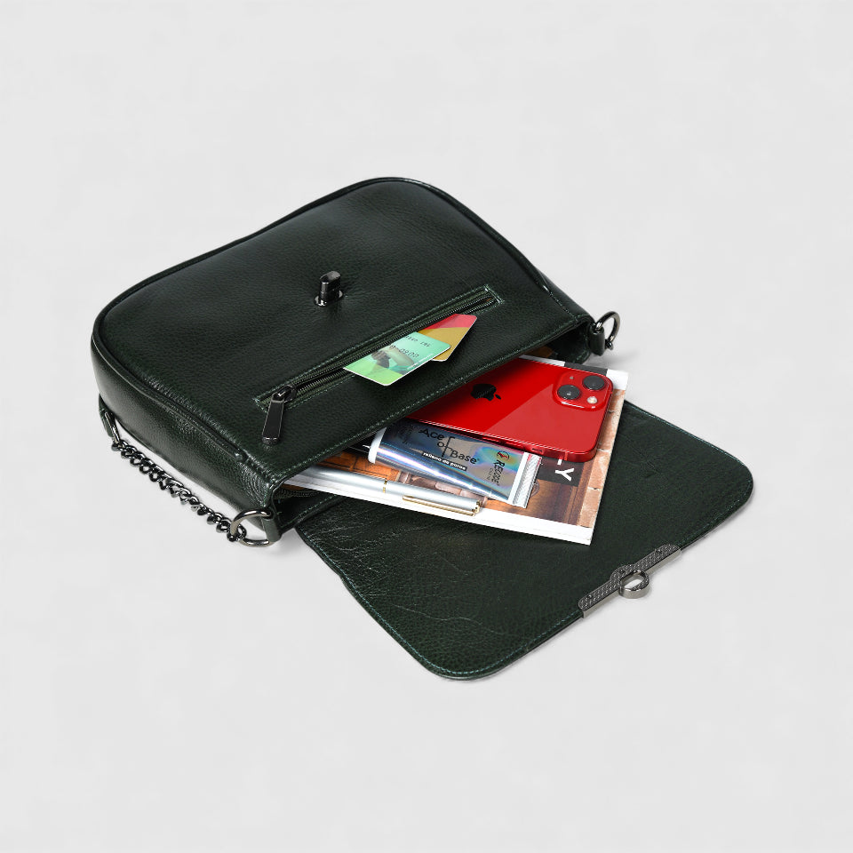 Regal Noir Croc Handbag - Black Colour