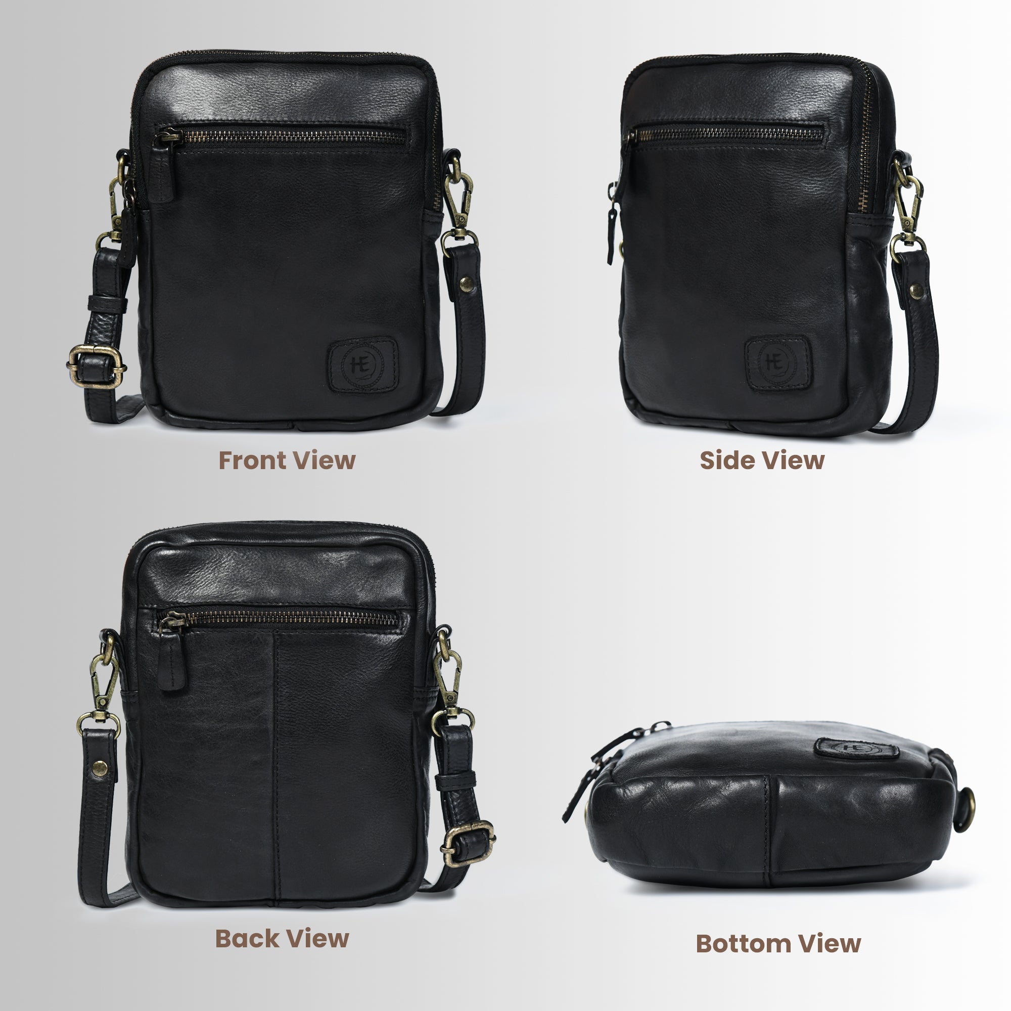 OxBlood Trail Leather Sling Bag – Black Colour