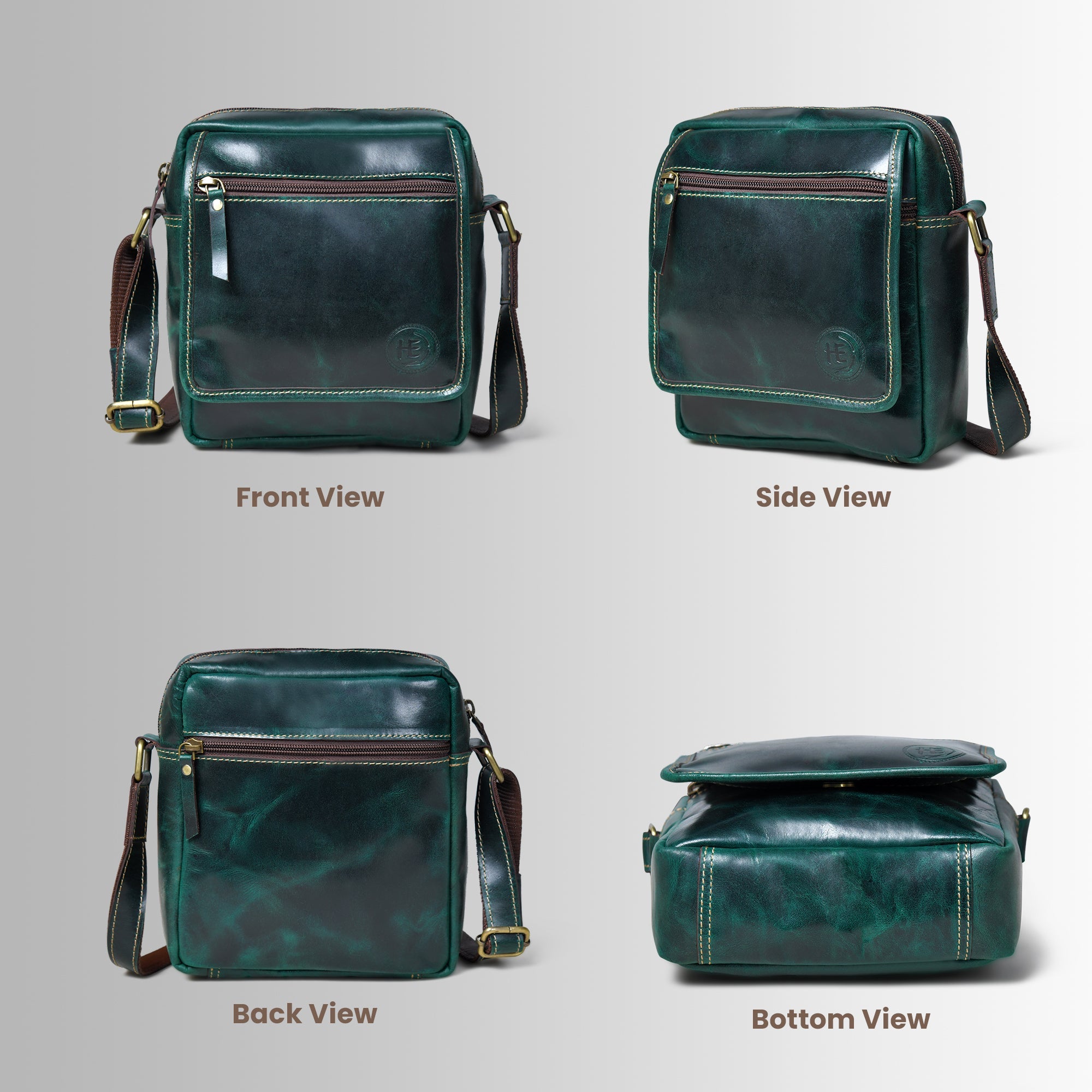 Explorer Vintage Leather Sling Bag - Rich Green