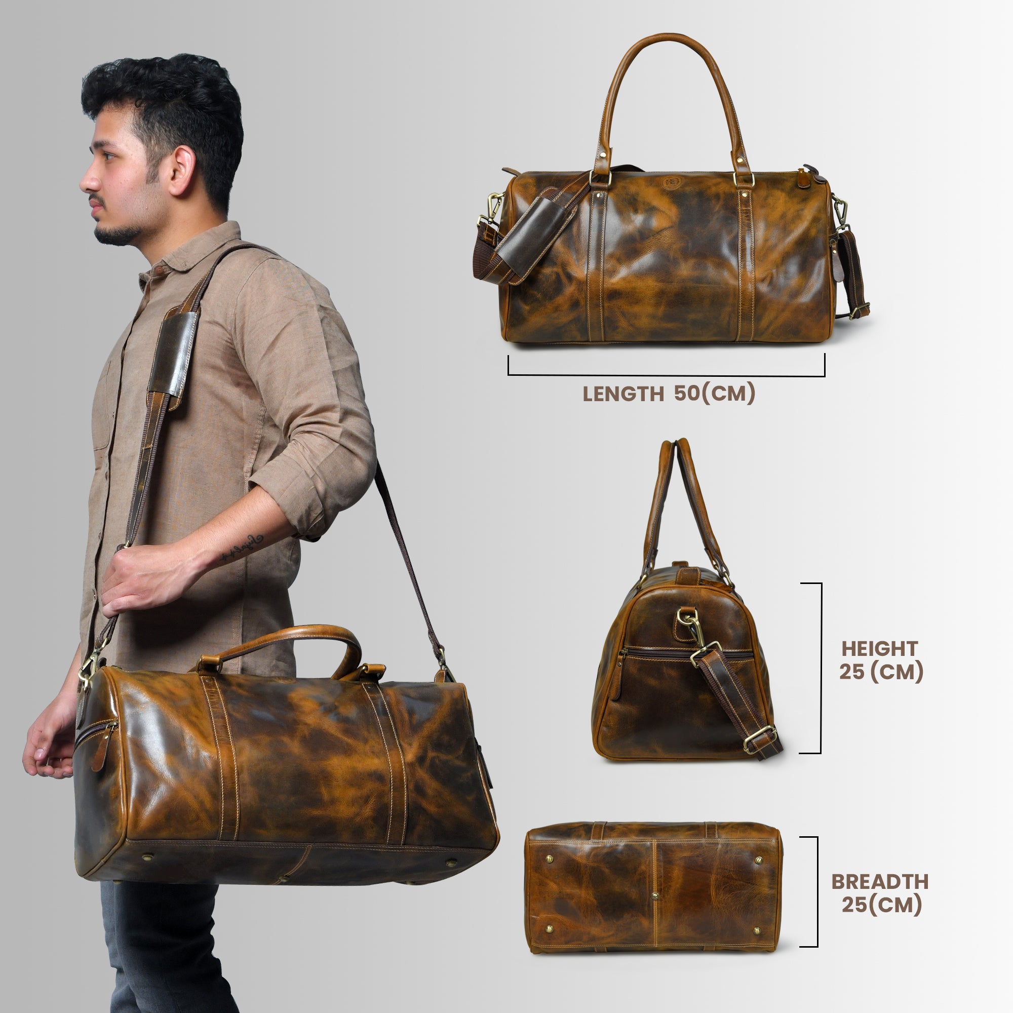 Voyager Vintage Leather Duffle Bag