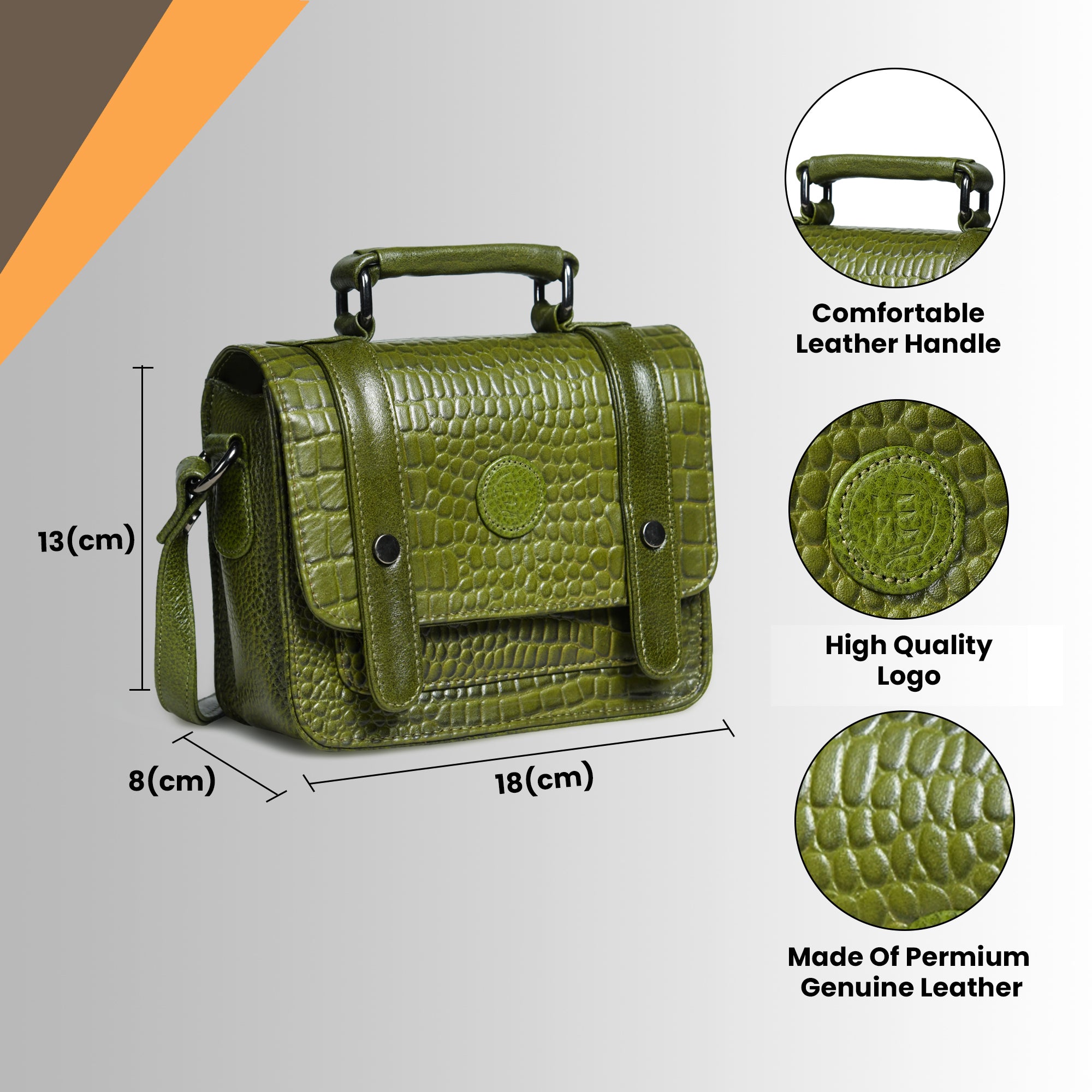 Urban Voyager Leather Belt Bag - Green Colour