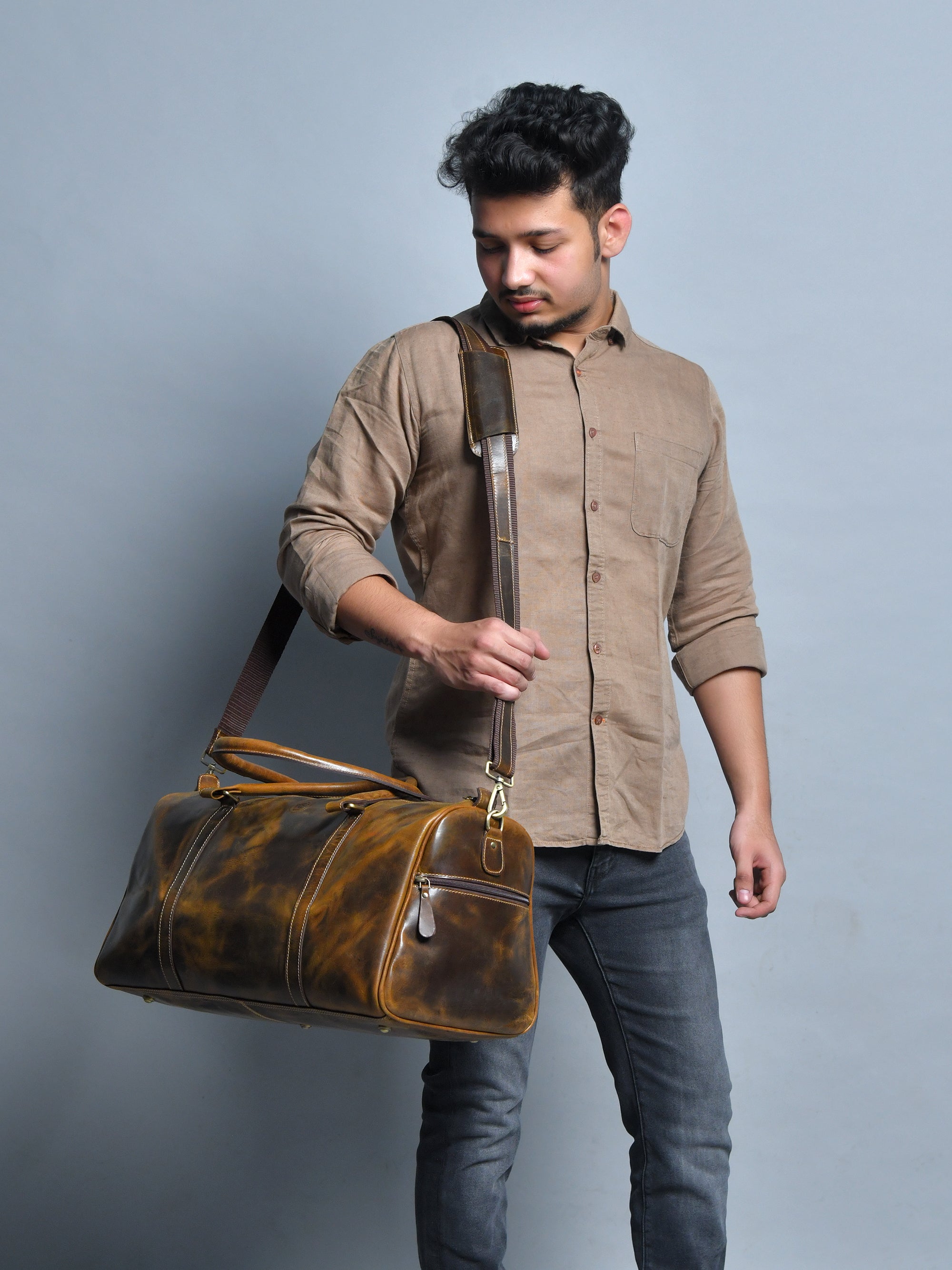 Voyager Vintage Leather Duffle Bag