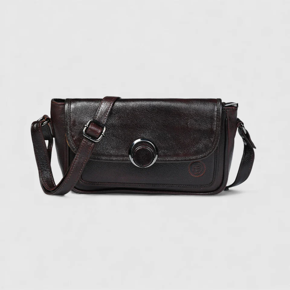 Verdant Elegance Women's Leather Handbag - Maroon colour