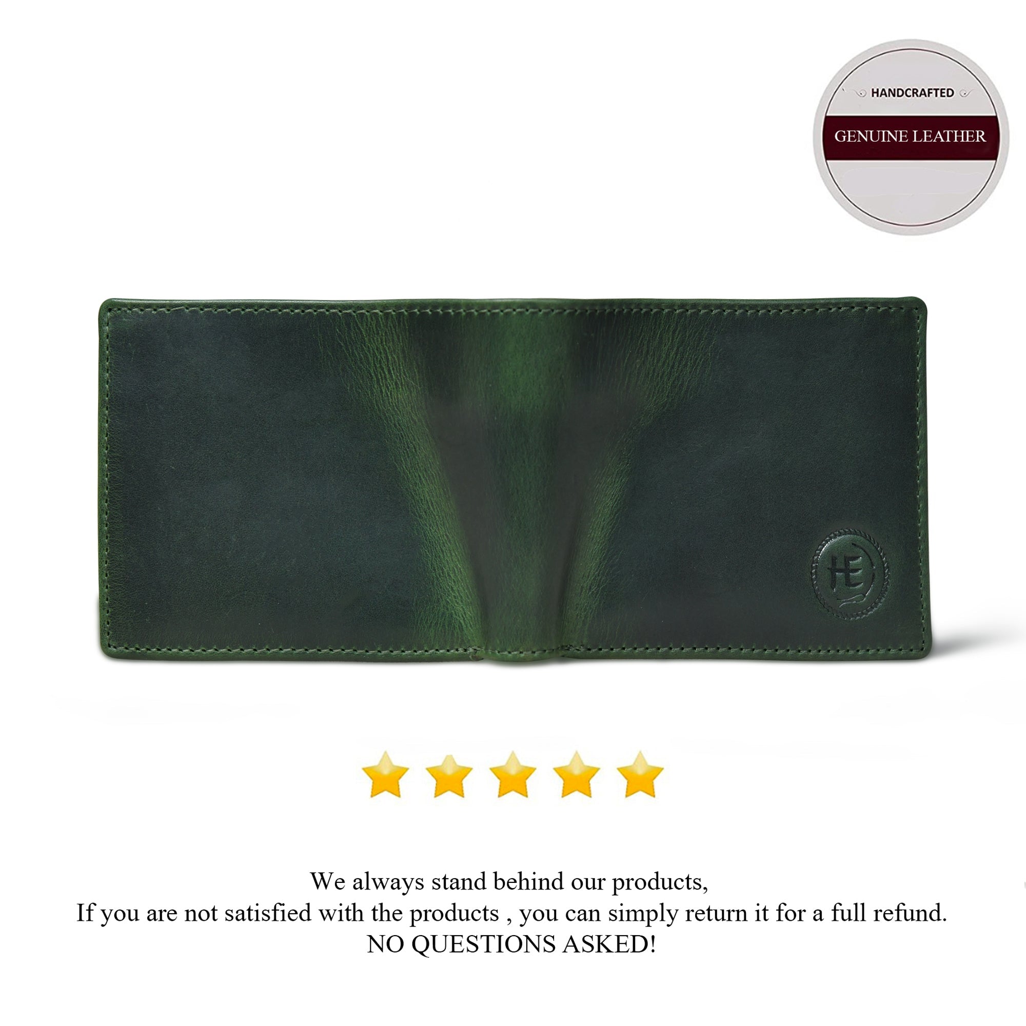 Timeless Leather Wallet | Handcrafted RFID-Blocking Bifold -Rich Green