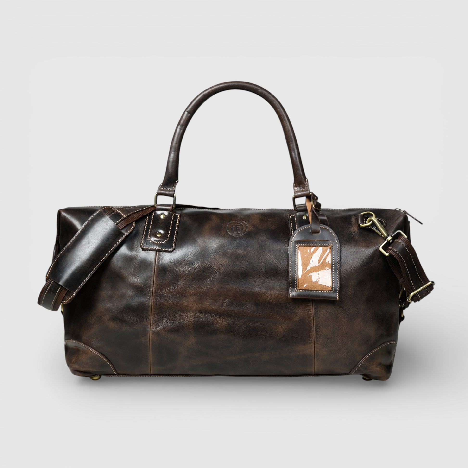 The Regent Voyager – Vintage Leather Travel Duffle bag - Espresso brown
