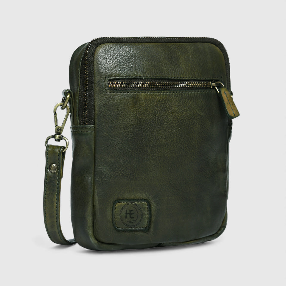 OxBlood Trail Leather Sling Bag - Olive Colour