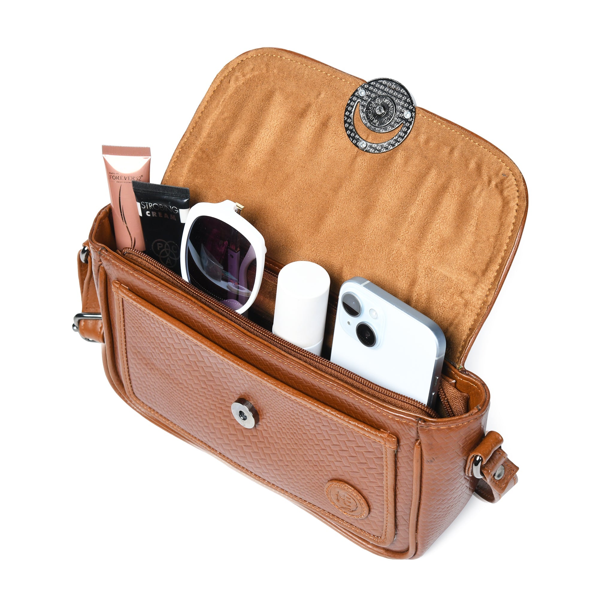 Chic Leather Women's Handbag - Tan Colour