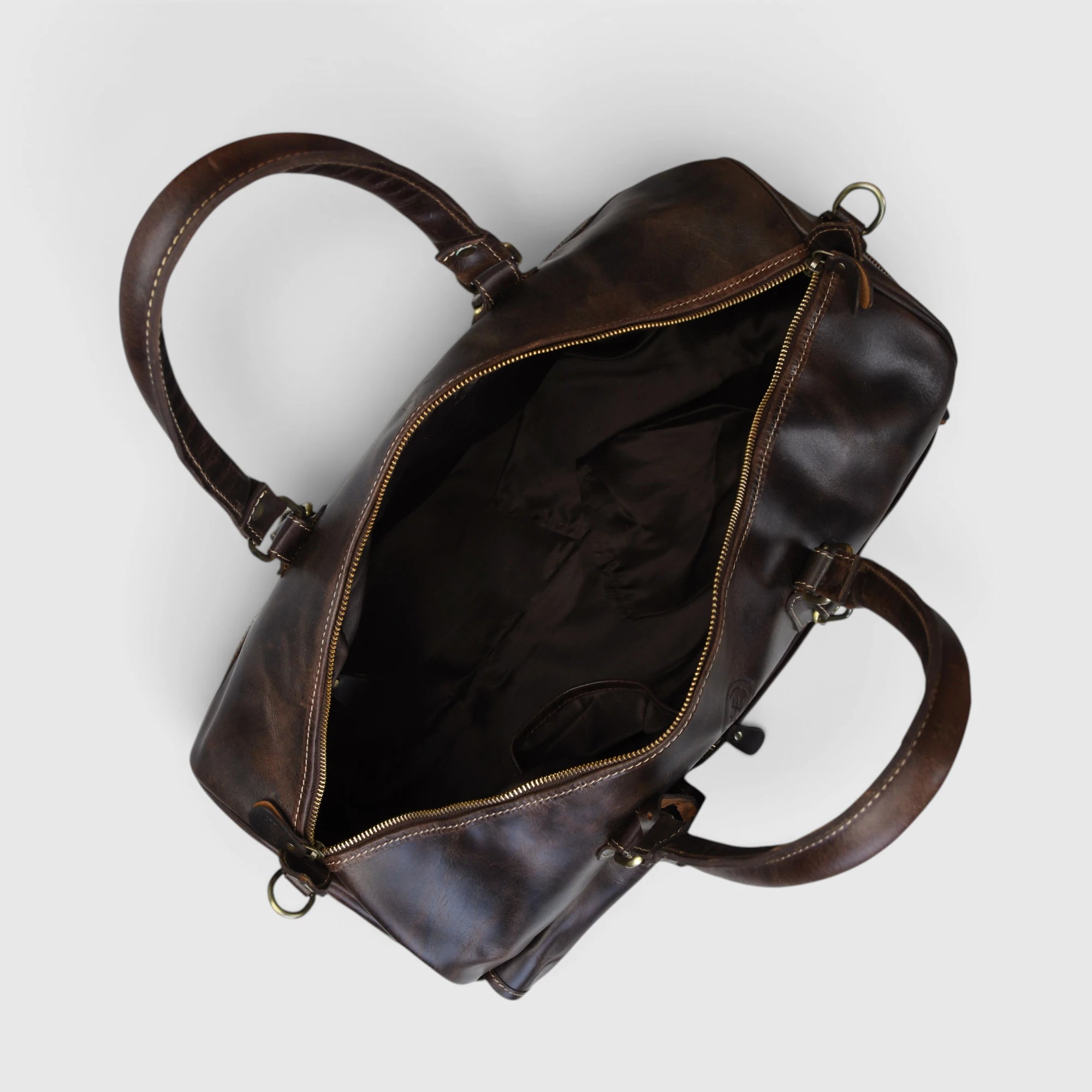 The Odyssey Leather Travel Duffle - Espresso brown