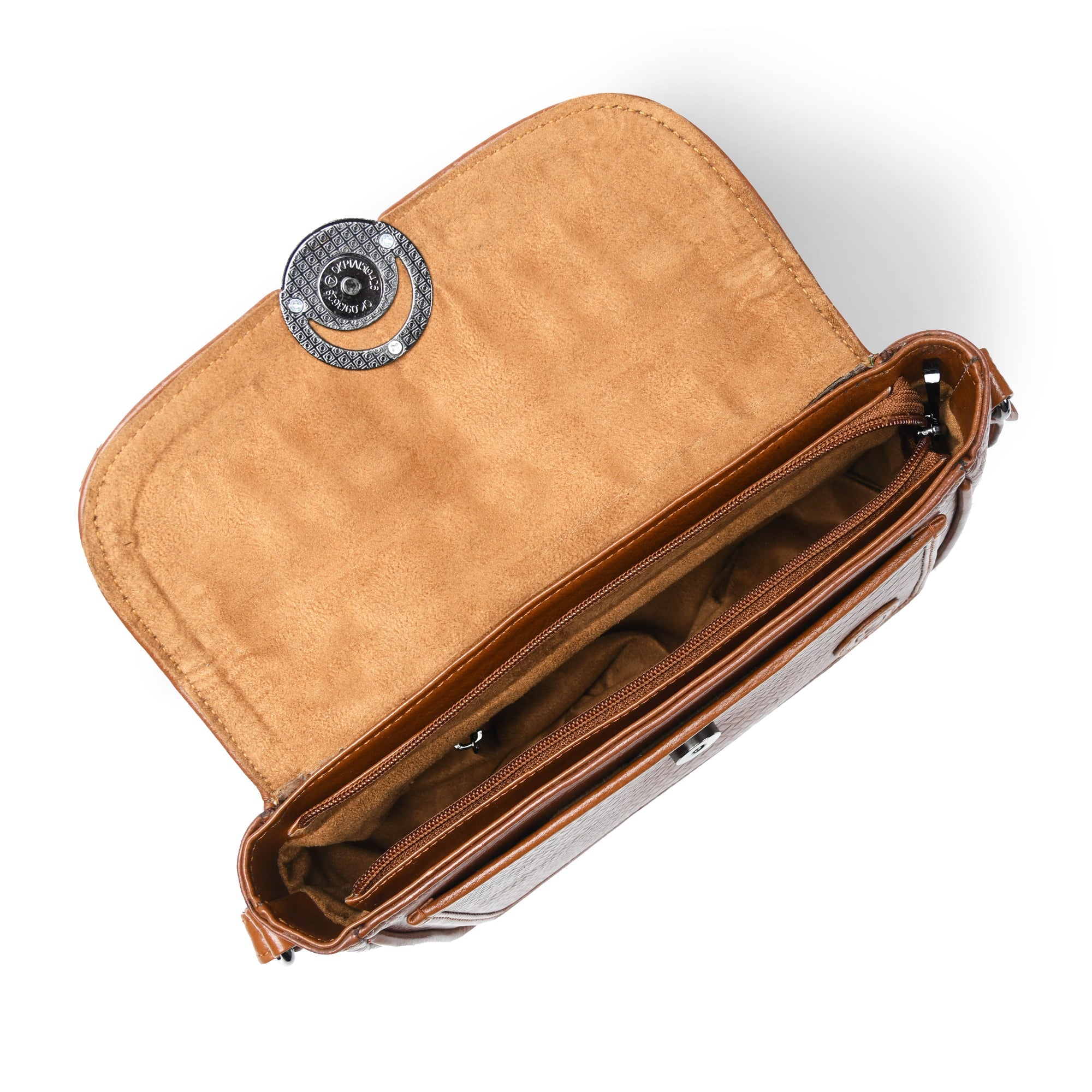 Chic Leather Women's Handbag - Tan Colour