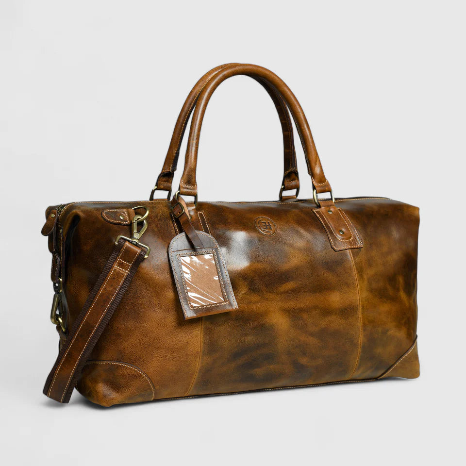 The Regent Voyager – Vintage Leather Travel Duffle Bag - Brown colour