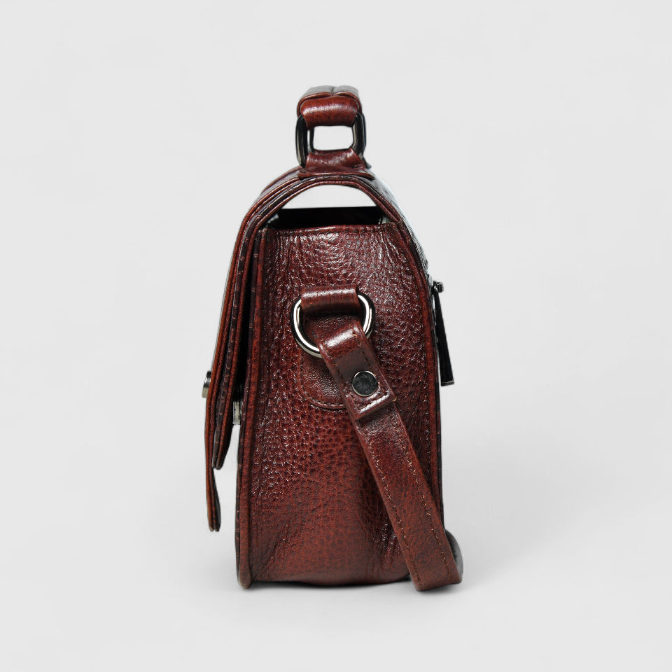 Urban Voyager Leather Belt Bag - Red Colour