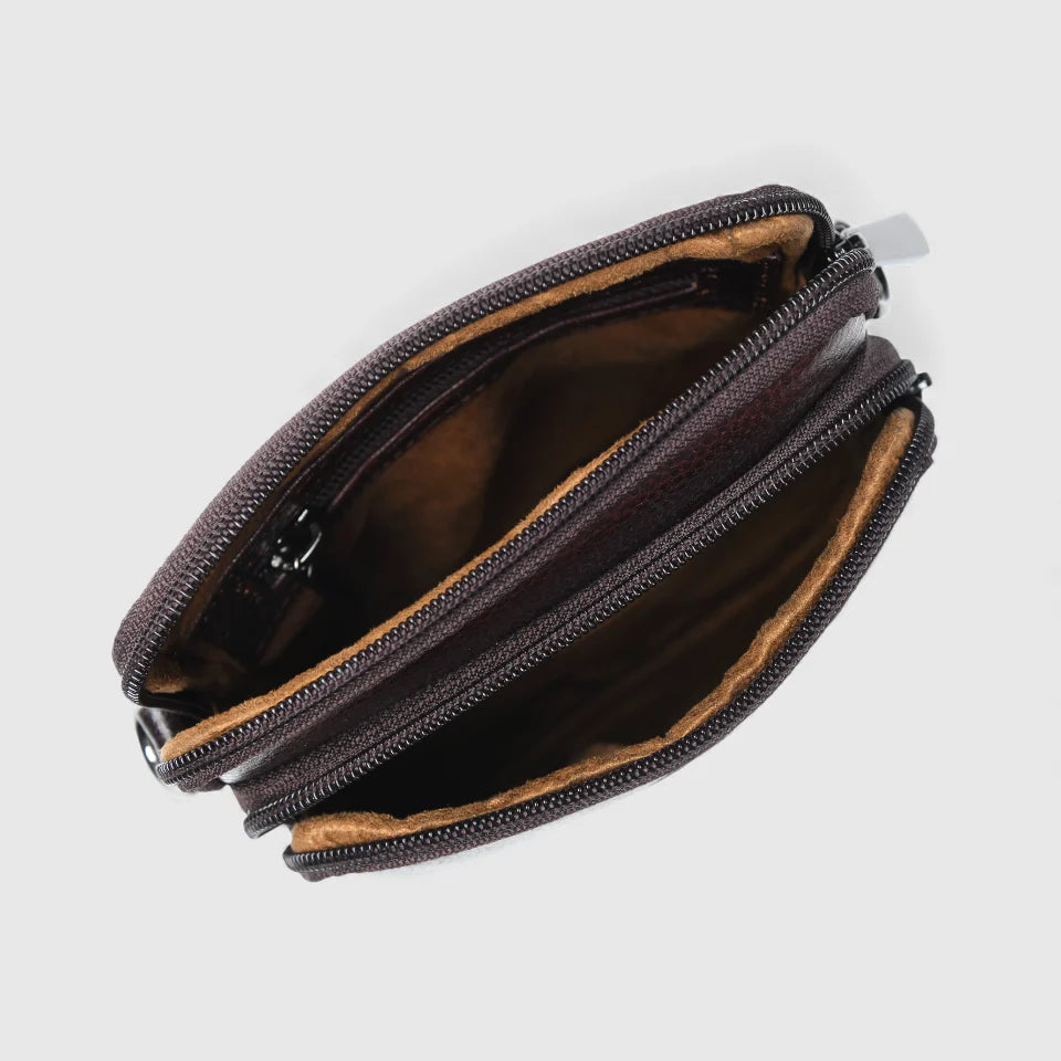 AmberStride Leather Sling Bag – Maroon colour