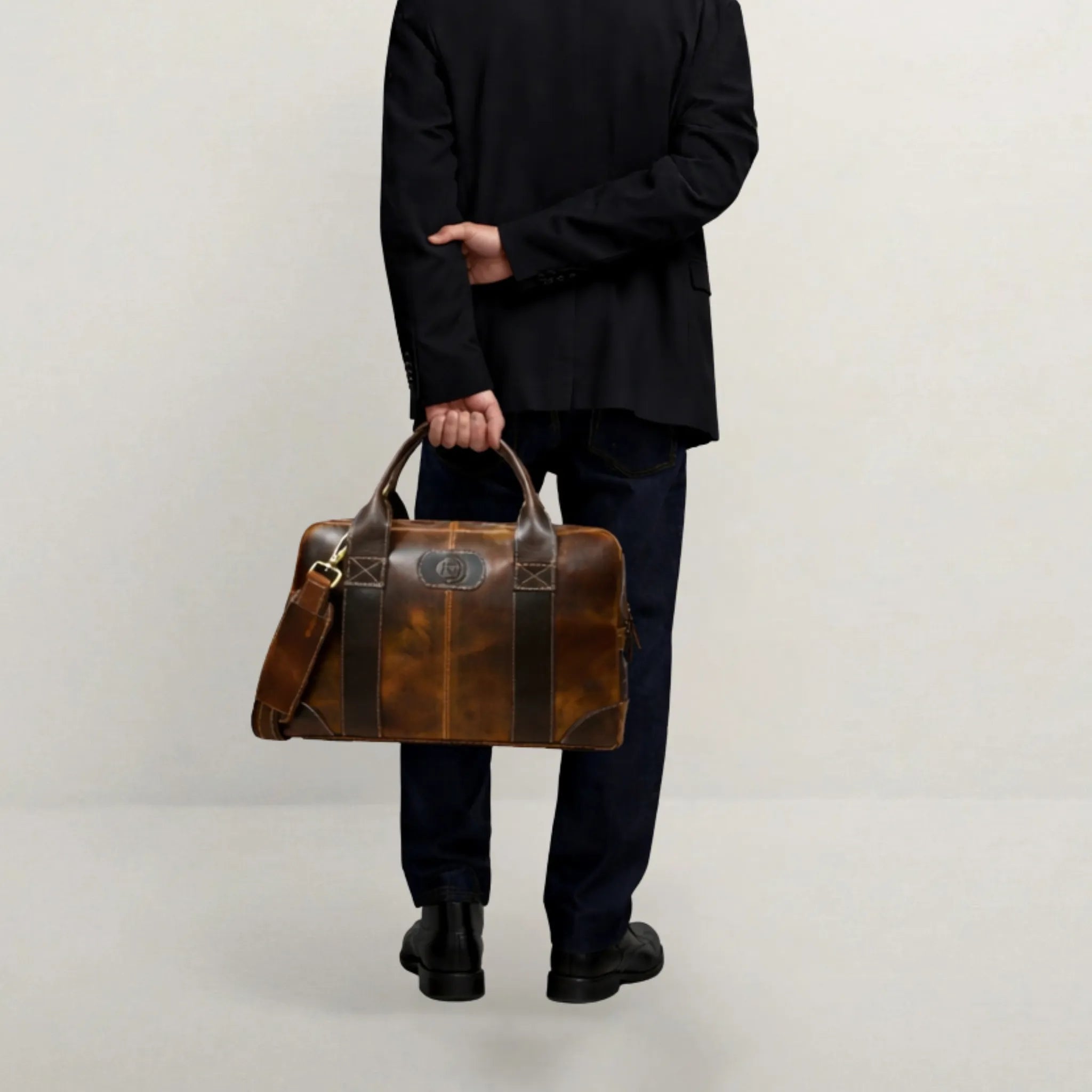 Heritage Buffalo Pure Leather Laptop Bag - Brown colour