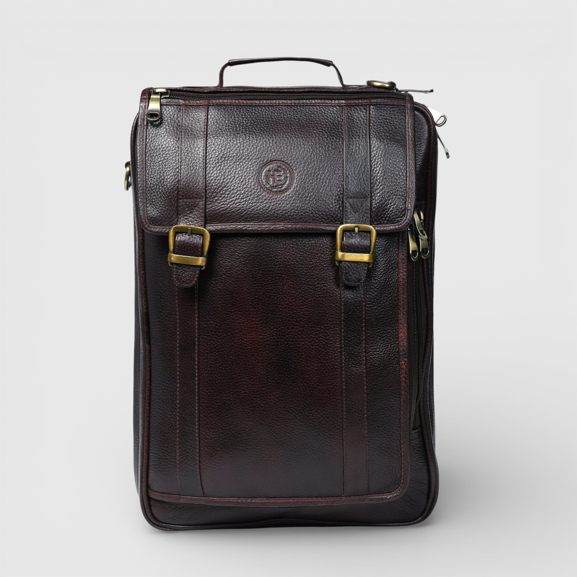 Heritage Voyager Convertible Vintage Leather Backpack – Laptop Travel & Office Bag | Maroon