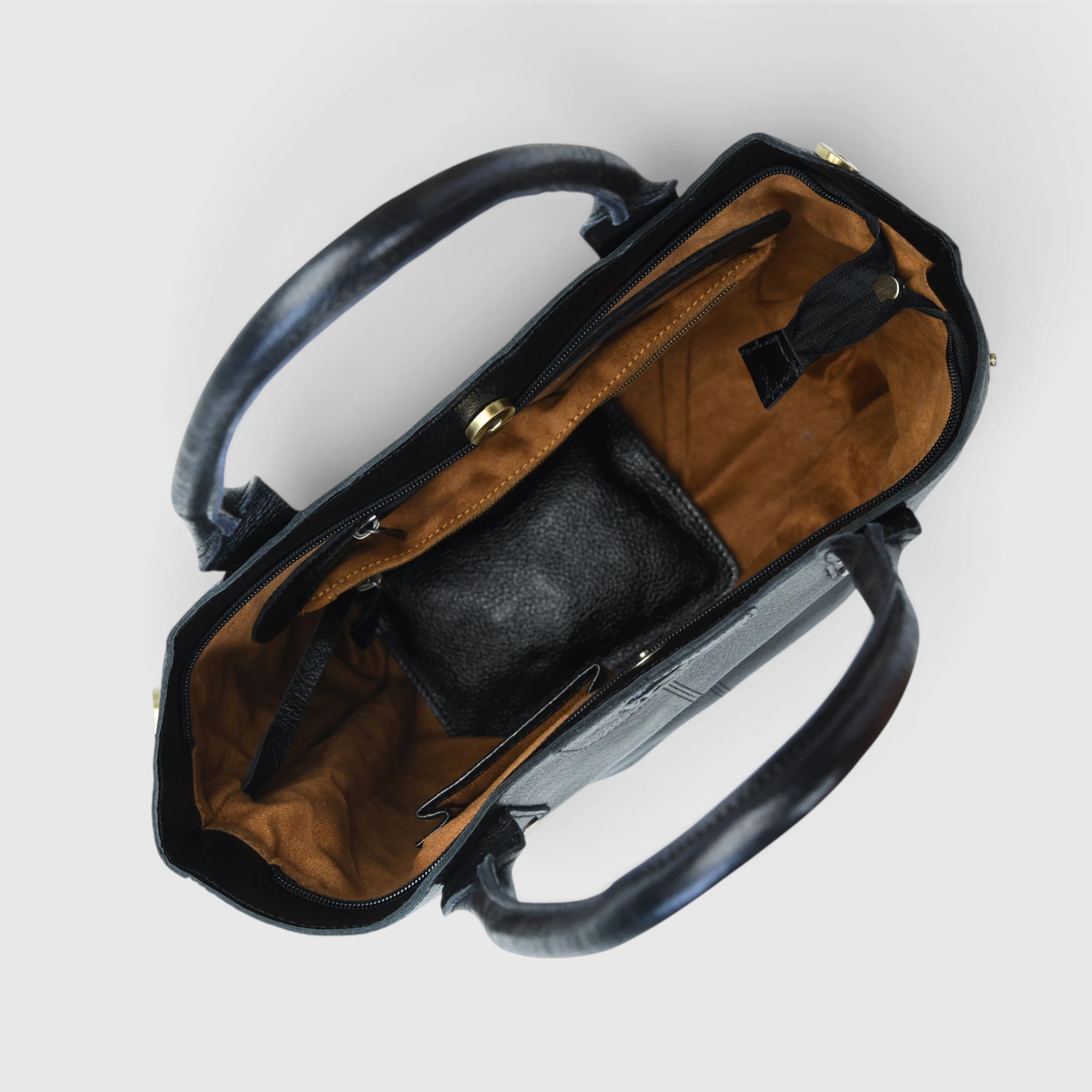 Aurelia Leather Carryall – Onyx Black