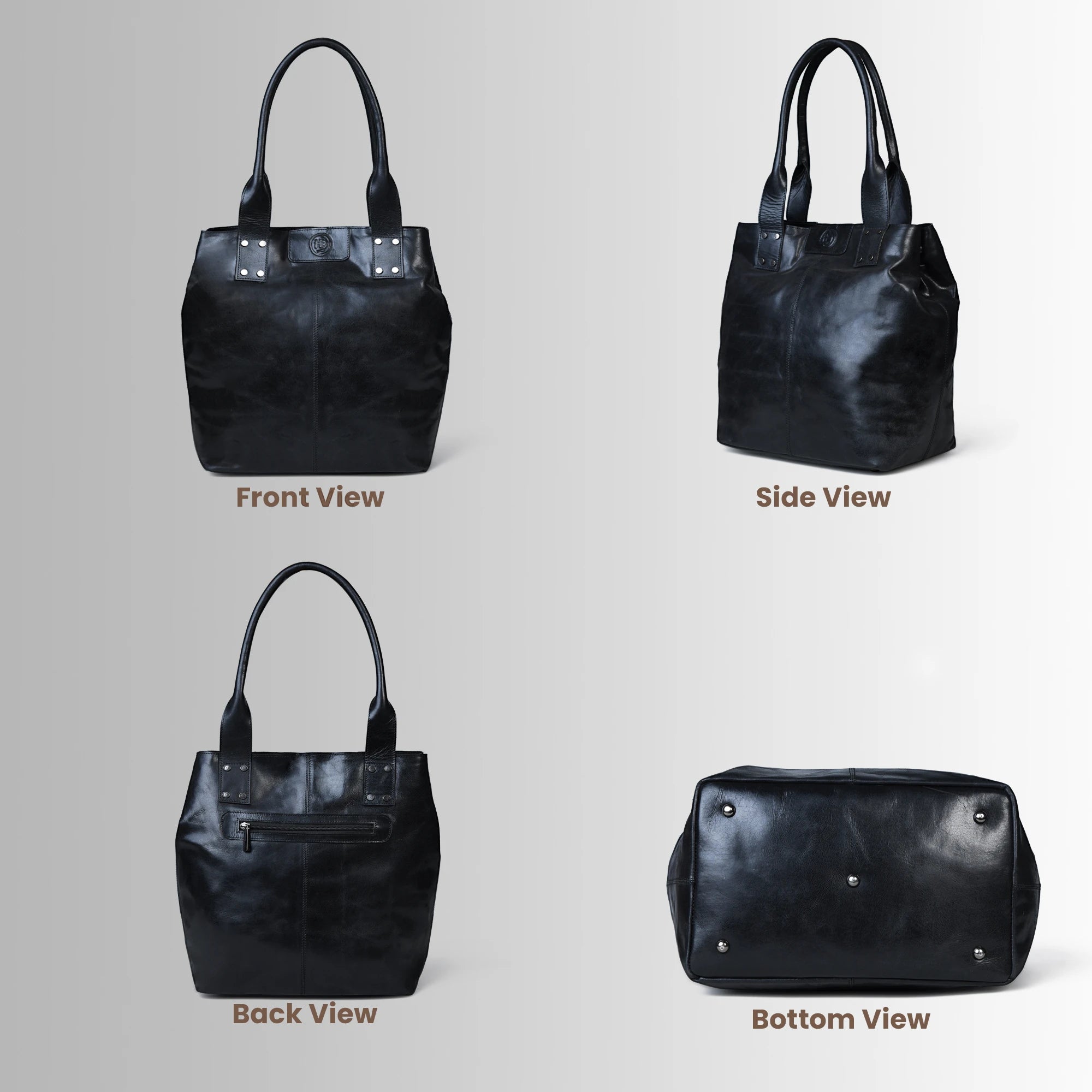 Aurelia Leather Carryall – Onyx Black