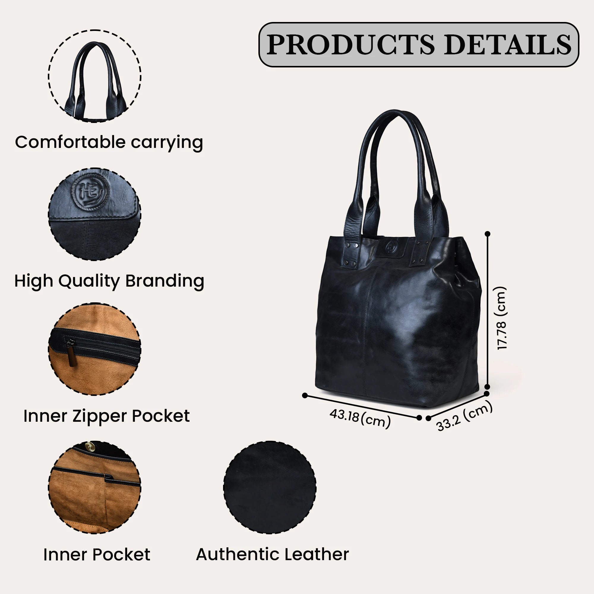 Aurelia Leather Carryall – Onyx Black