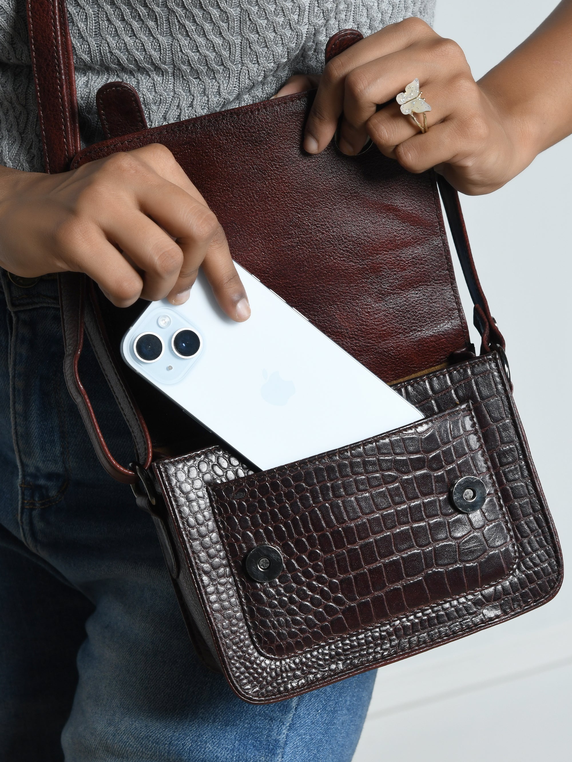 Urban Voyager Leather Belt Bag - Red Colour