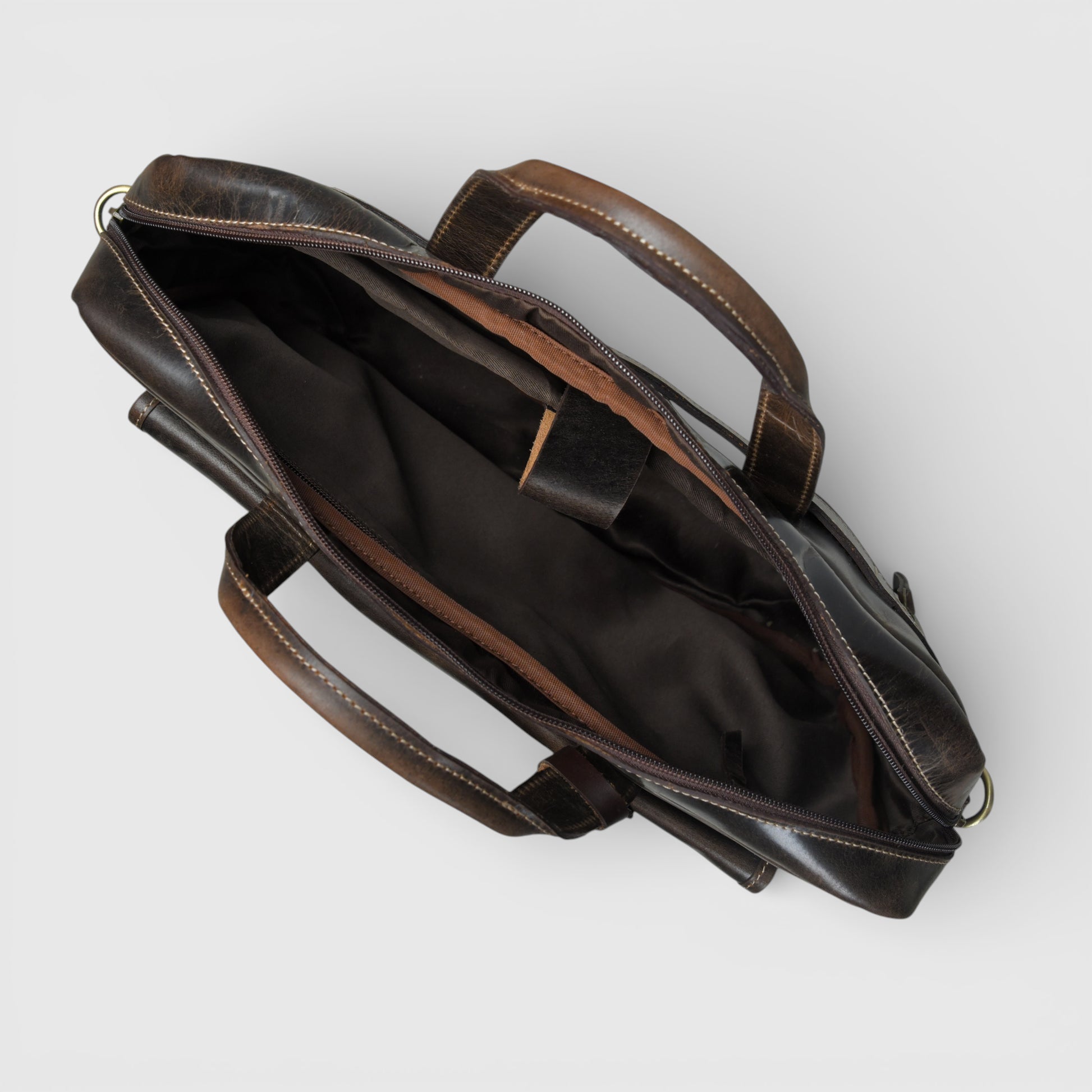 Commander Vintage Leather Laptop Briefcase – Convertible Office & Travel Messenger Bag| Espresso Brown