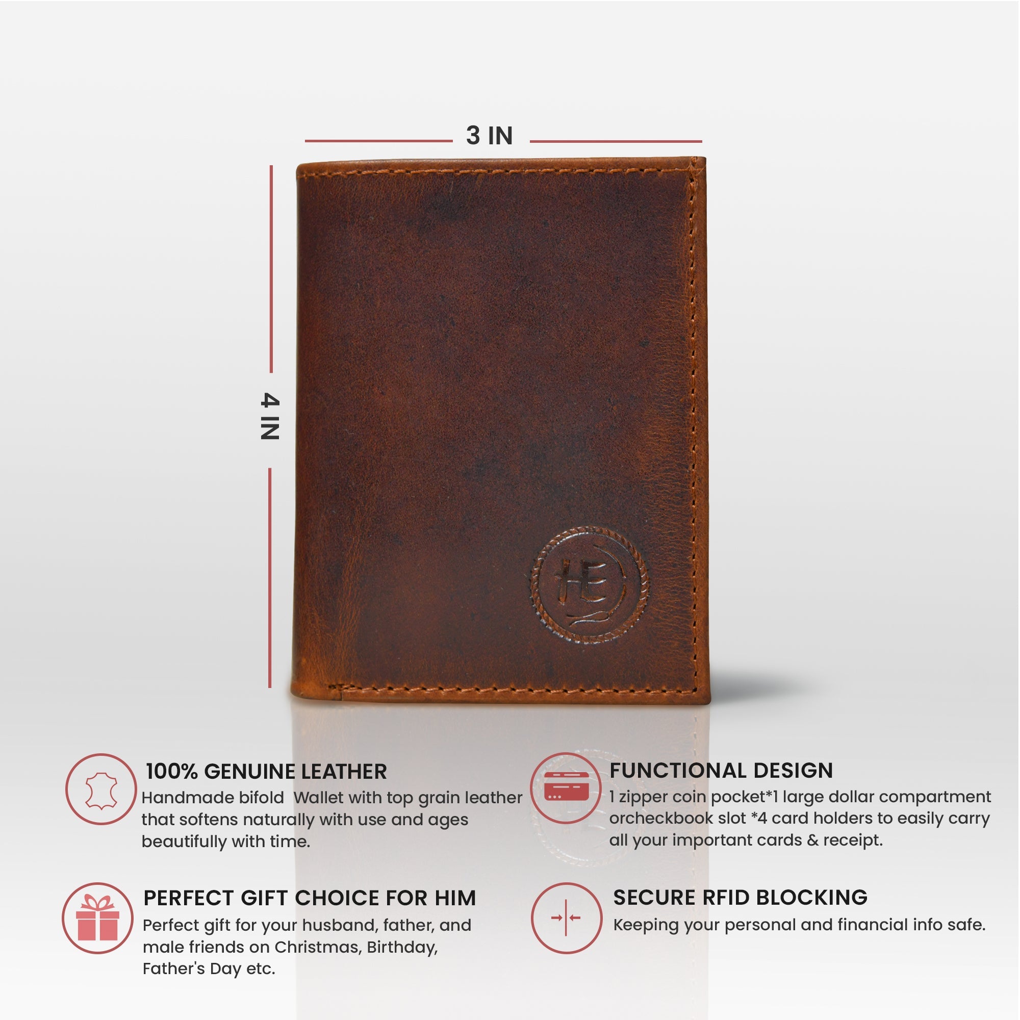 Ironwood Leather Wallet - Brown Colour