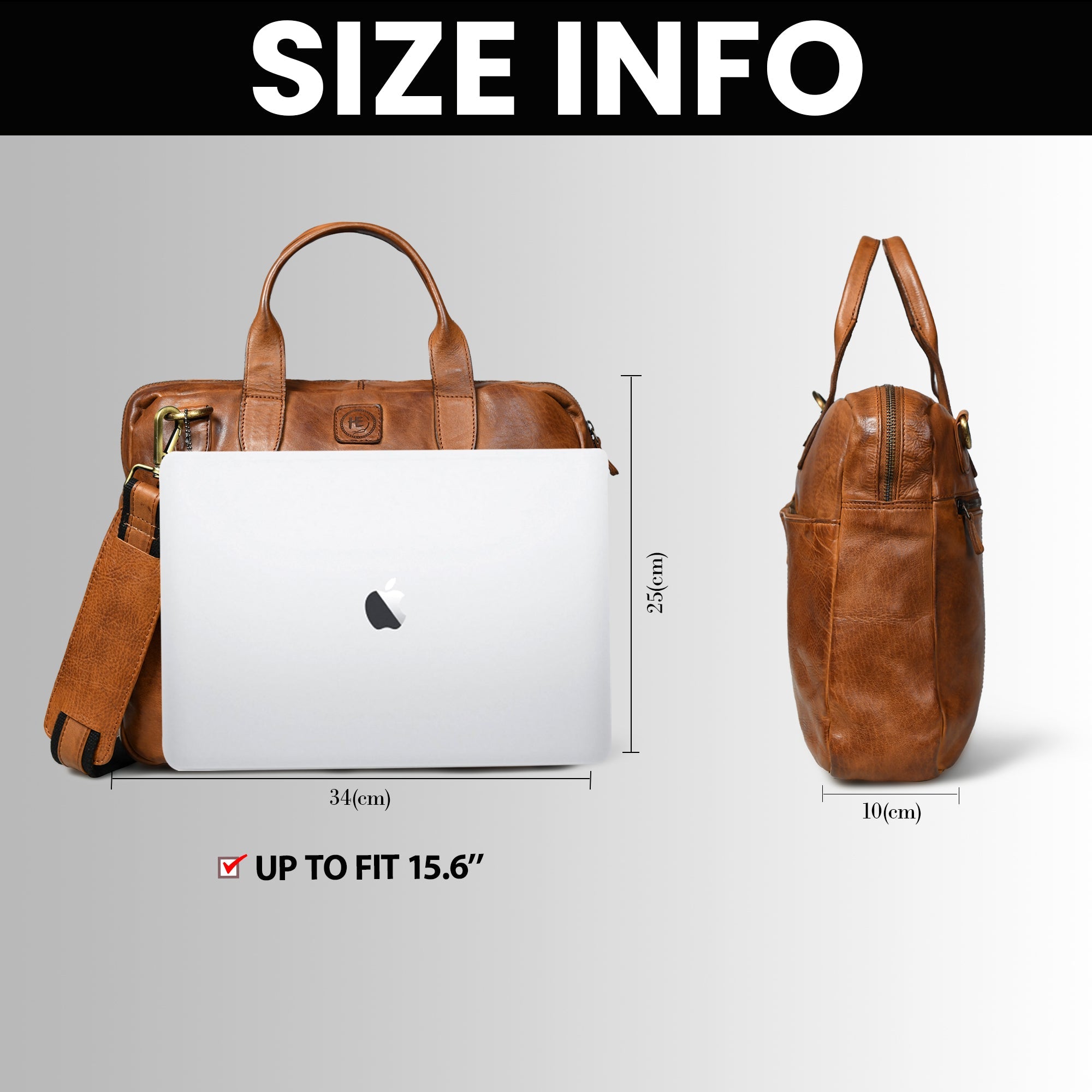 Voyager Premium Leather Laptop Bag - Tan Colour