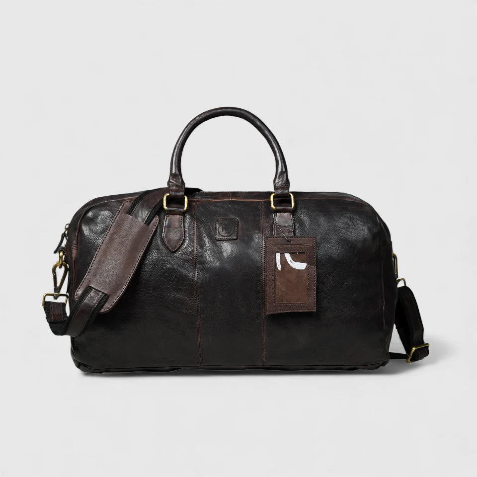 Imperium Luxe Leather Duffle Bag- Espresso brown