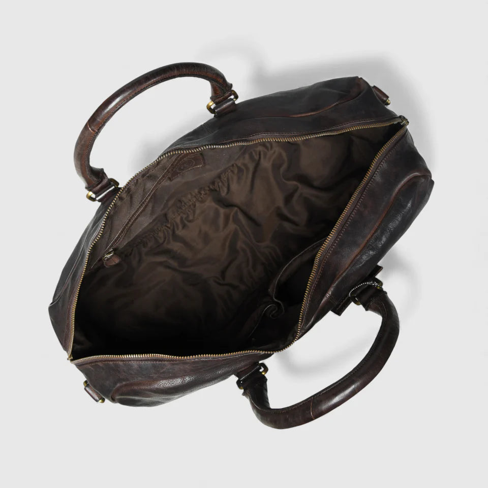Imperium Luxe Leather Duffle Bag- Espresso brown