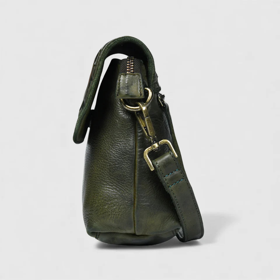 Verdant Crossbody Women's Leather Handbag - Olive Colour