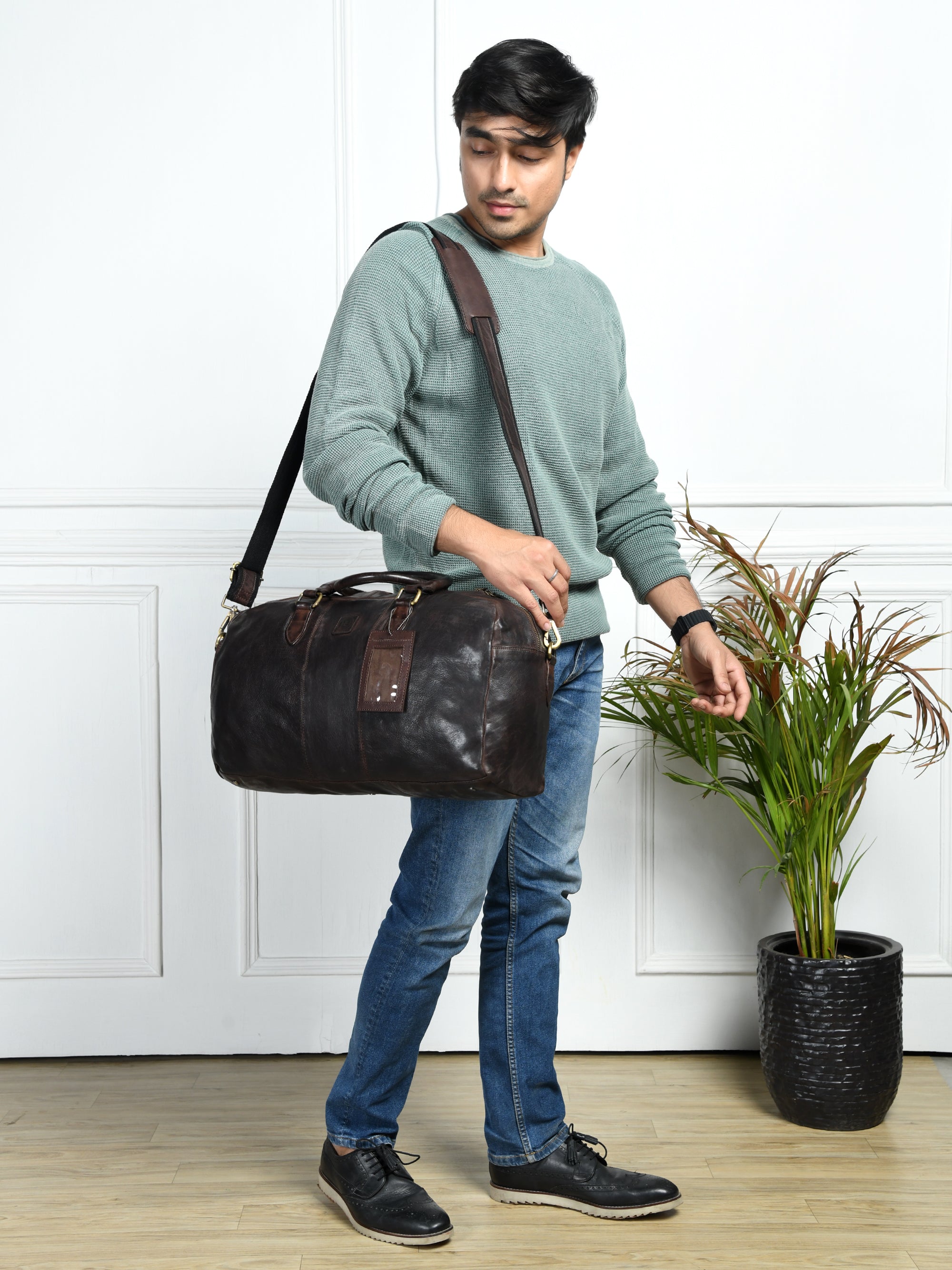 Imperium Luxe Leather Duffle - Maroon Colour