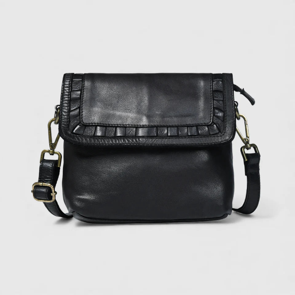 Verdant Crossbody Women's Leather Handbag - Black Colour